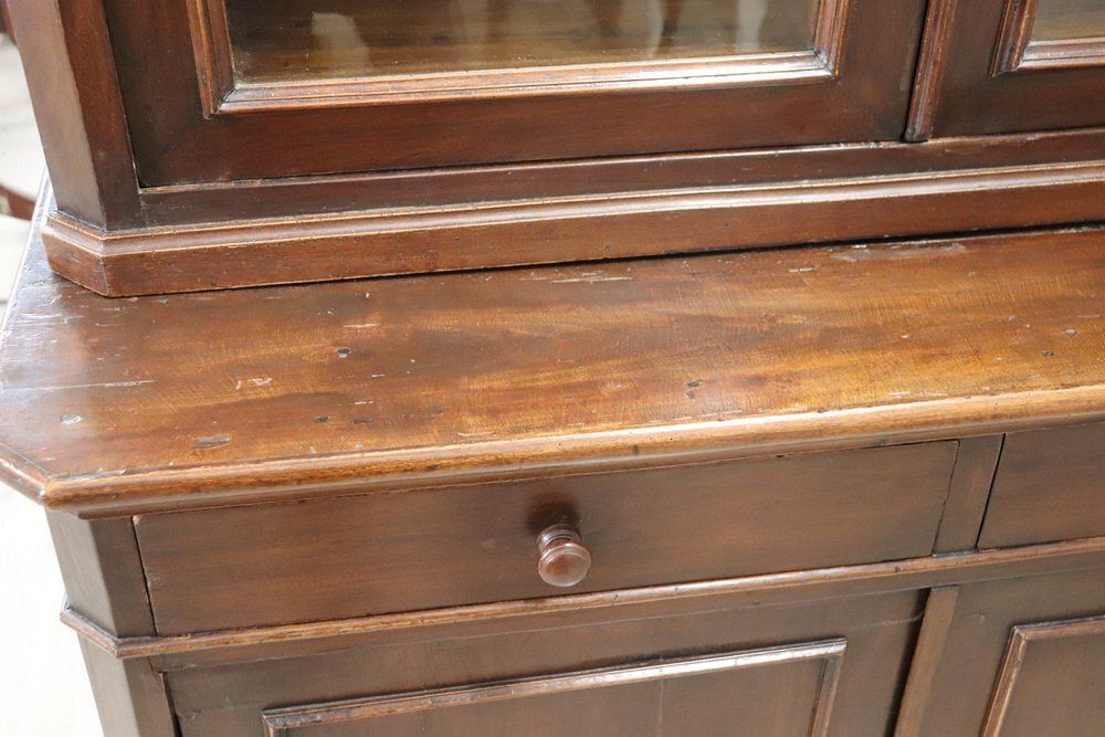Antique Mid 19th Century Sideboard In Walnut Veneer photo vinterior
