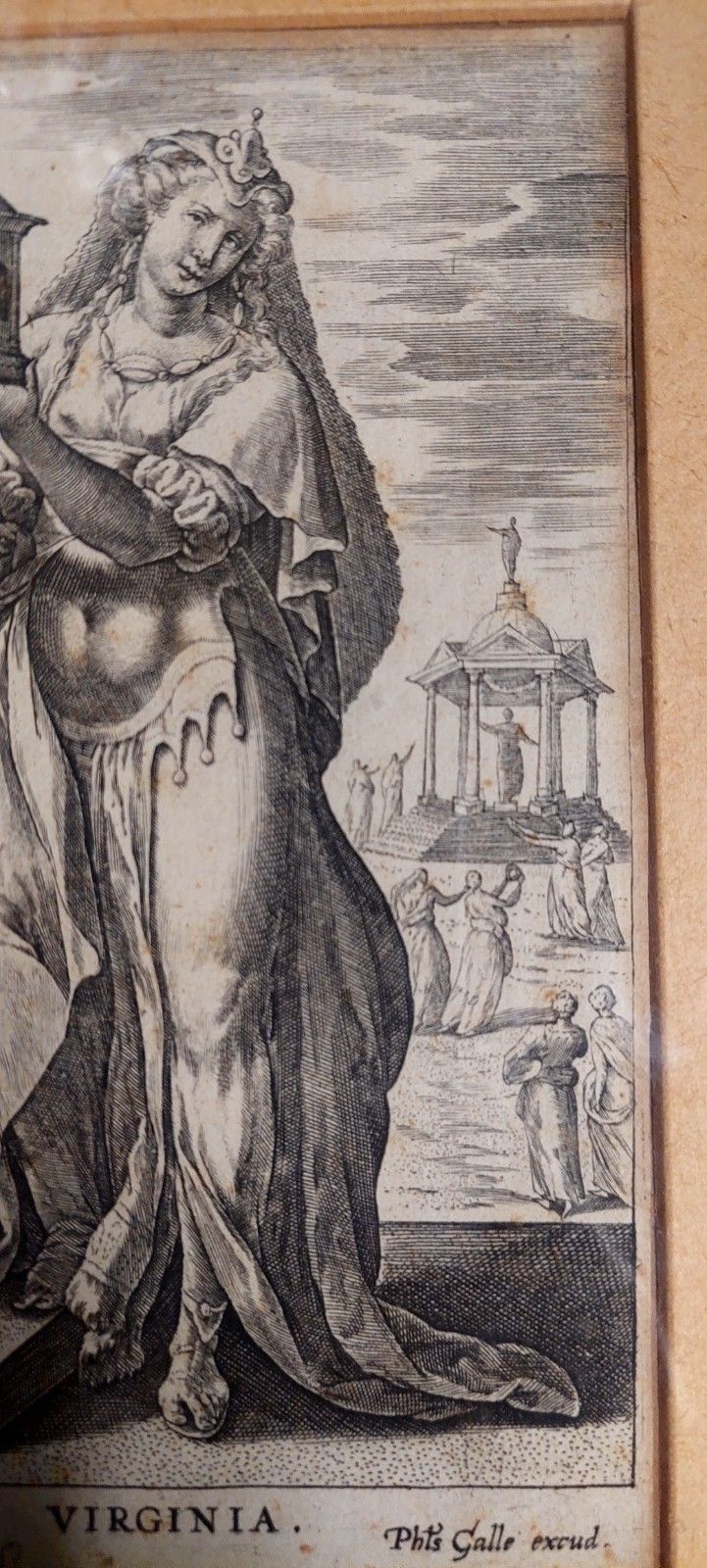 photo furniture Philip Galle (1537 1612) "Virginia" Bulino Engraving