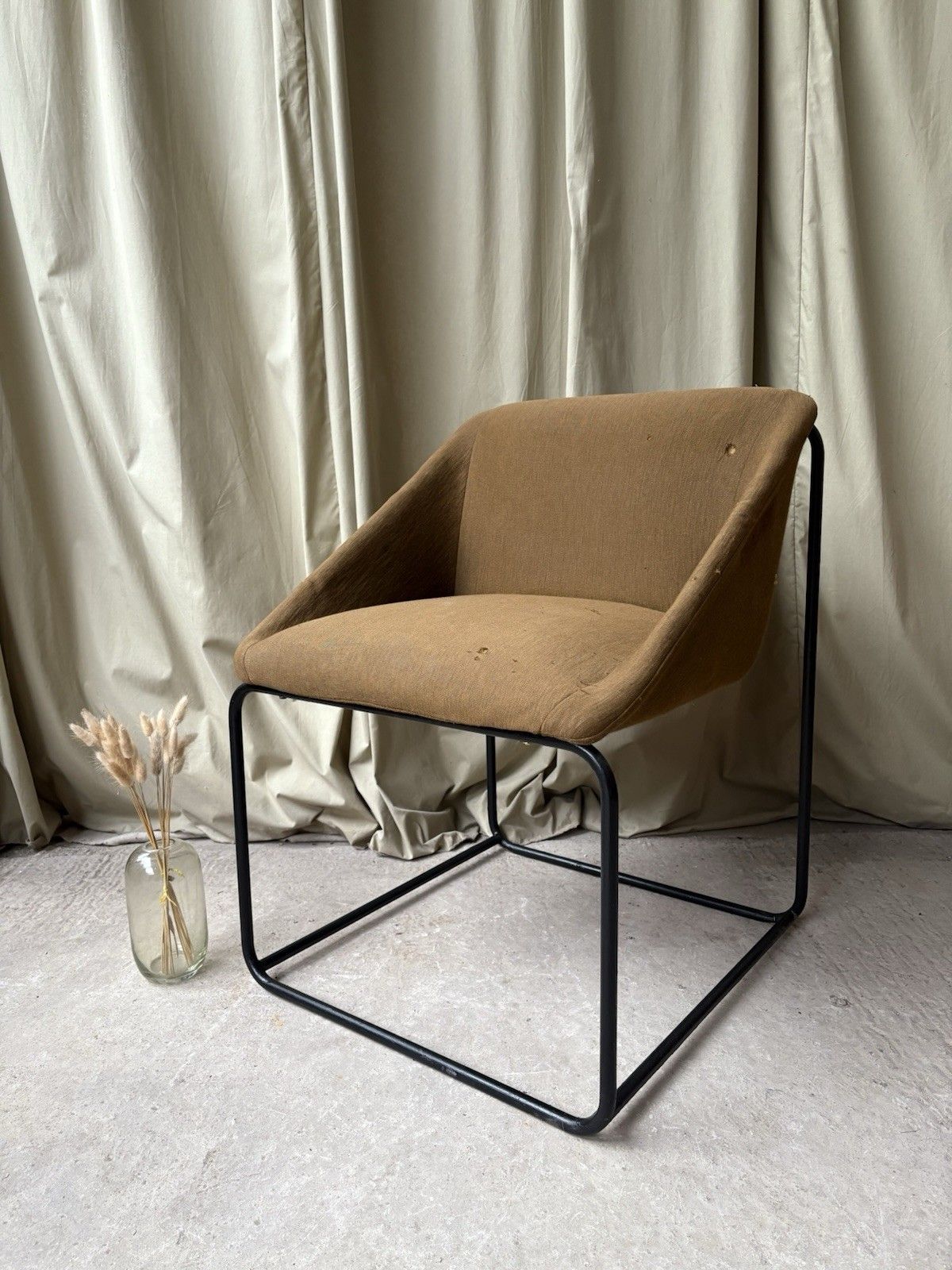 Vtg Mid Century Beaufort 70s Modernist Cubic Lounge Desk Accent Chair R1044 photo for sale