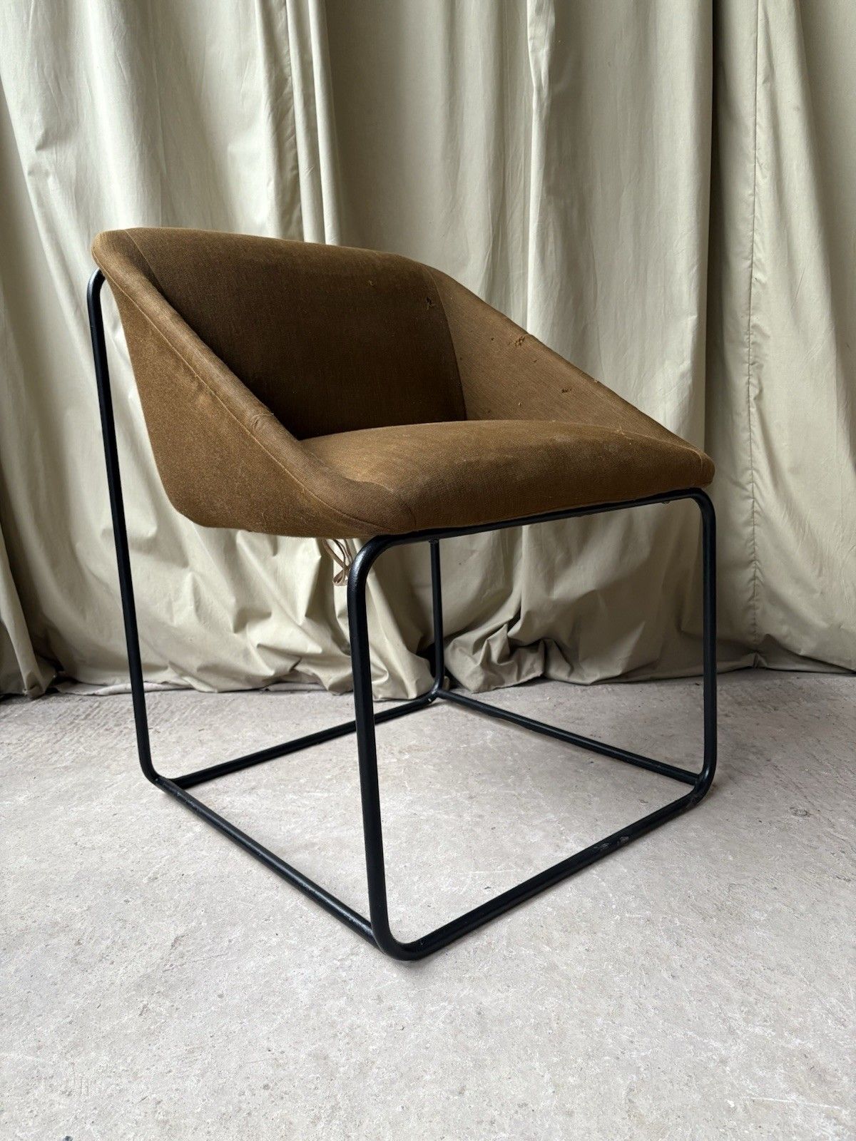 Vtg Mid Century Beaufort 70s Modernist Cubic Lounge Desk Accent Chair R1044 photo vinterior