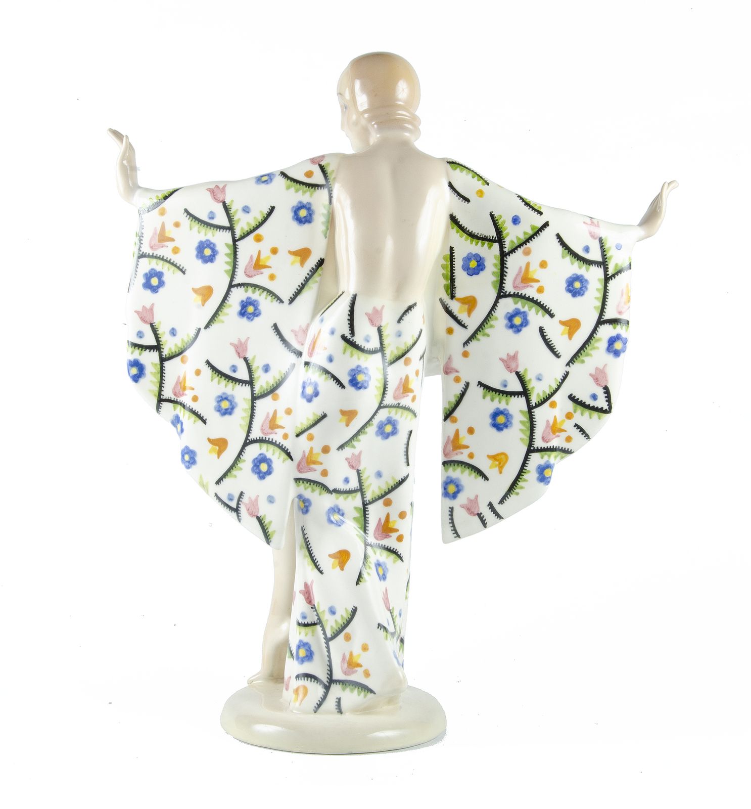 1940s Art Déco Torino Painted And Glazed Ceramic Figurine 'Ambretta Dancer' By Sandro Vaccetti For The Firm Essevi, Italy photo for sale