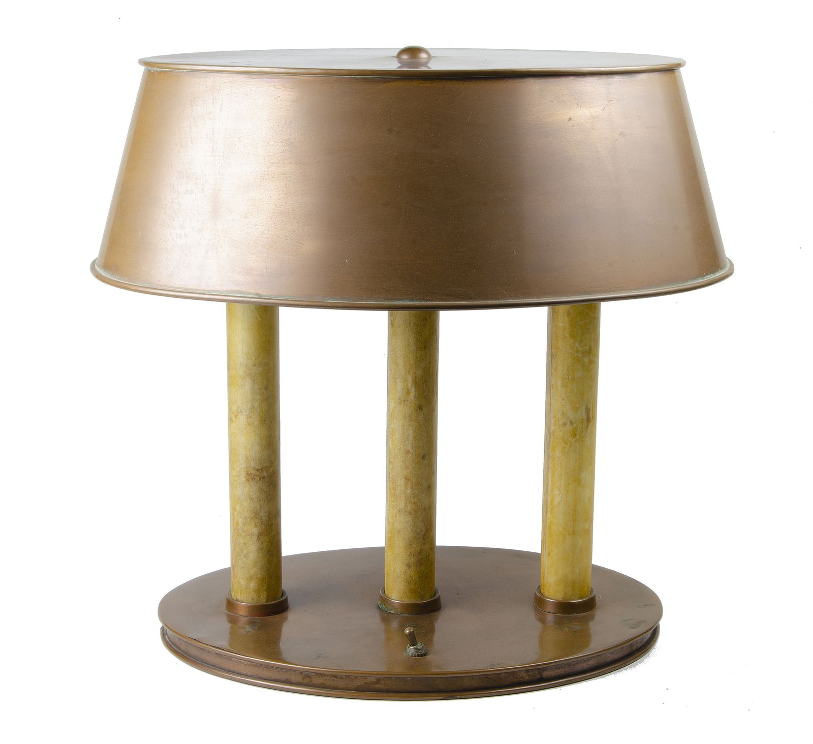 Mid 20th Century Modern Bouillotte Table Lamp With Brass Body And Shade, Italy photo furniture