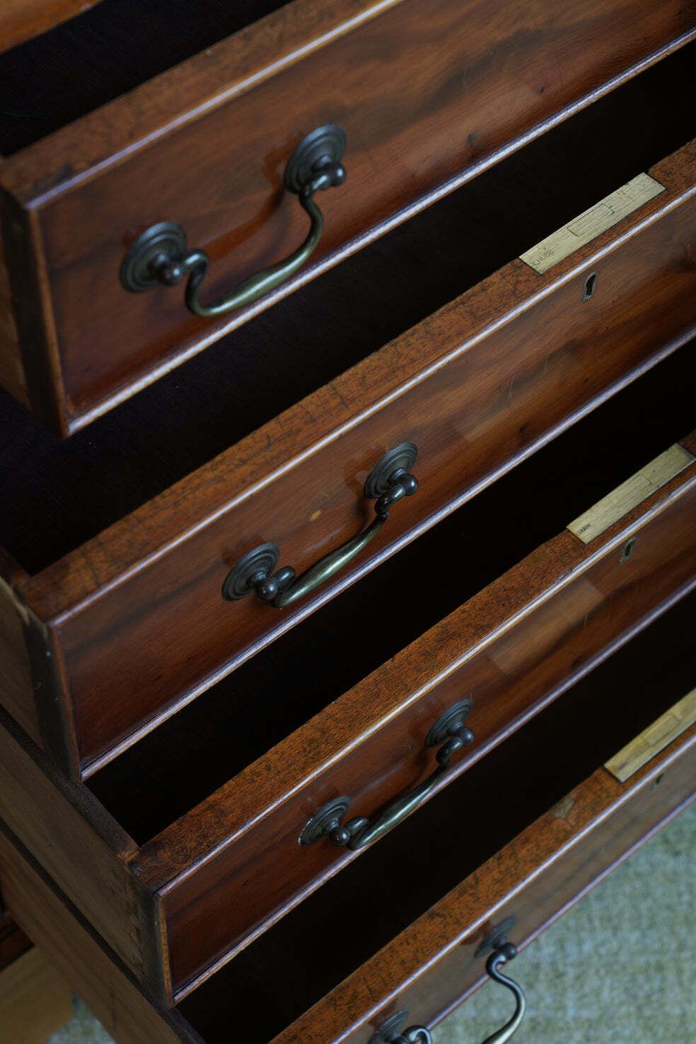 photo buy Antique Yew Wood Bureau — Georgian Style Elegance