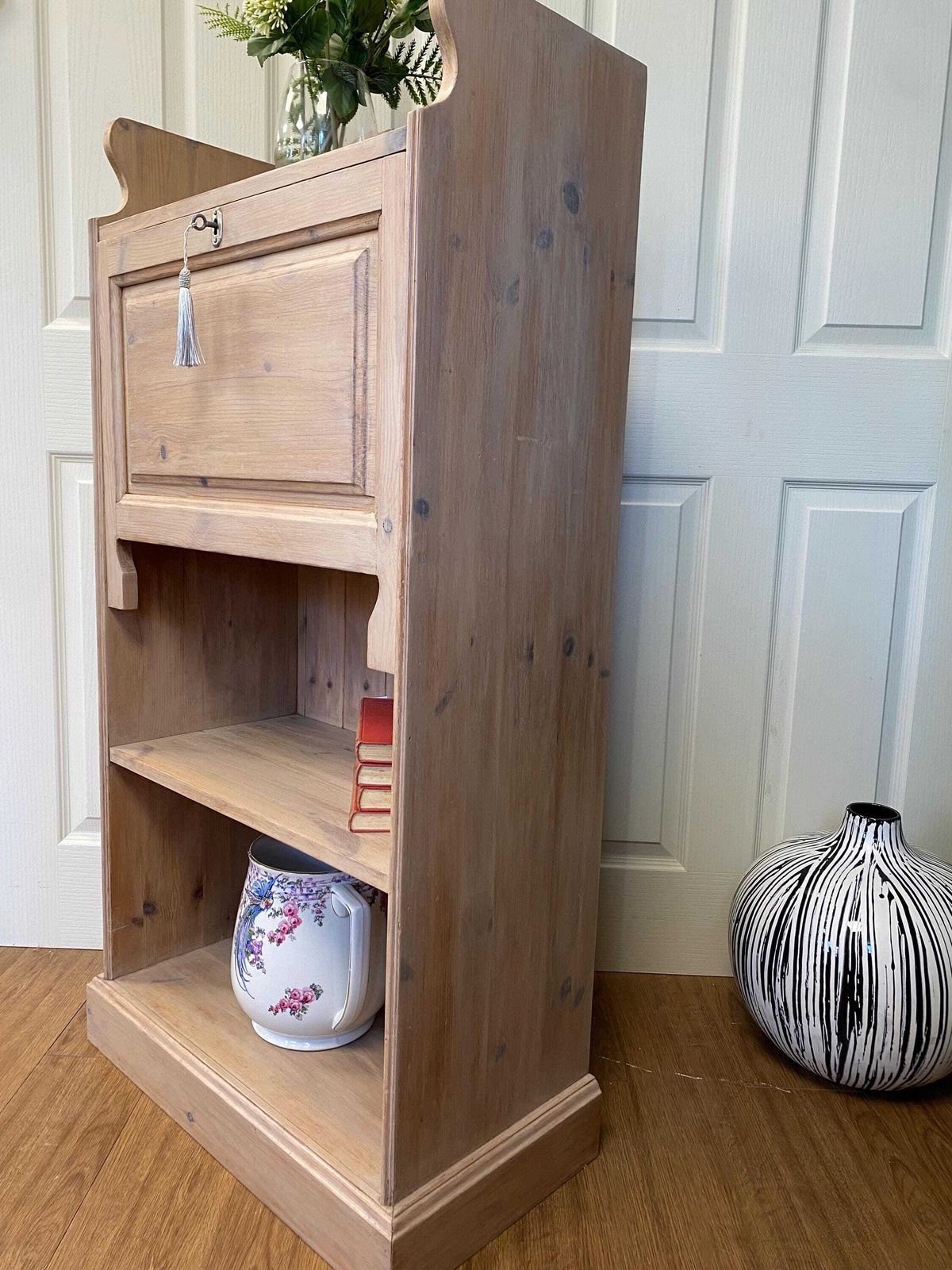 Vintage Antique Arts And Crafts Style Pine Bureau Bookcase Refurbished photo buy