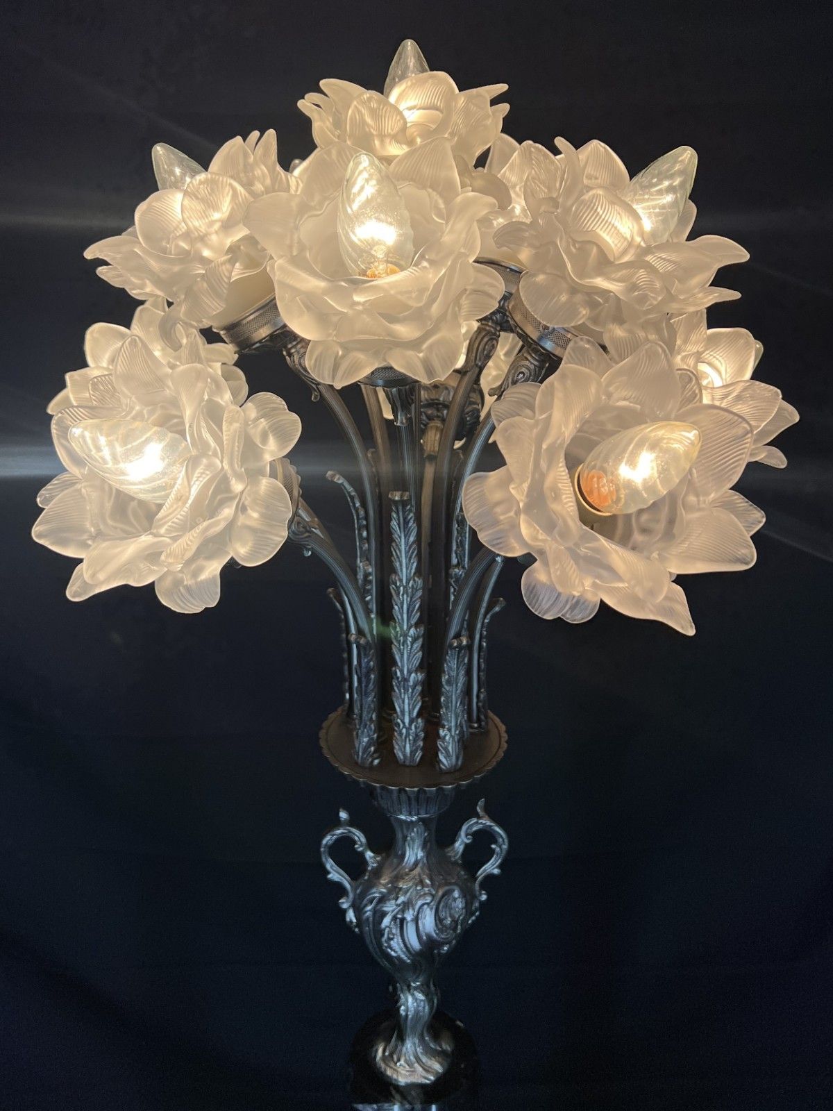 Floor Lamp Vintage French Style Standing Lamp Metal Floral Design Lot 4818 photo 699.0