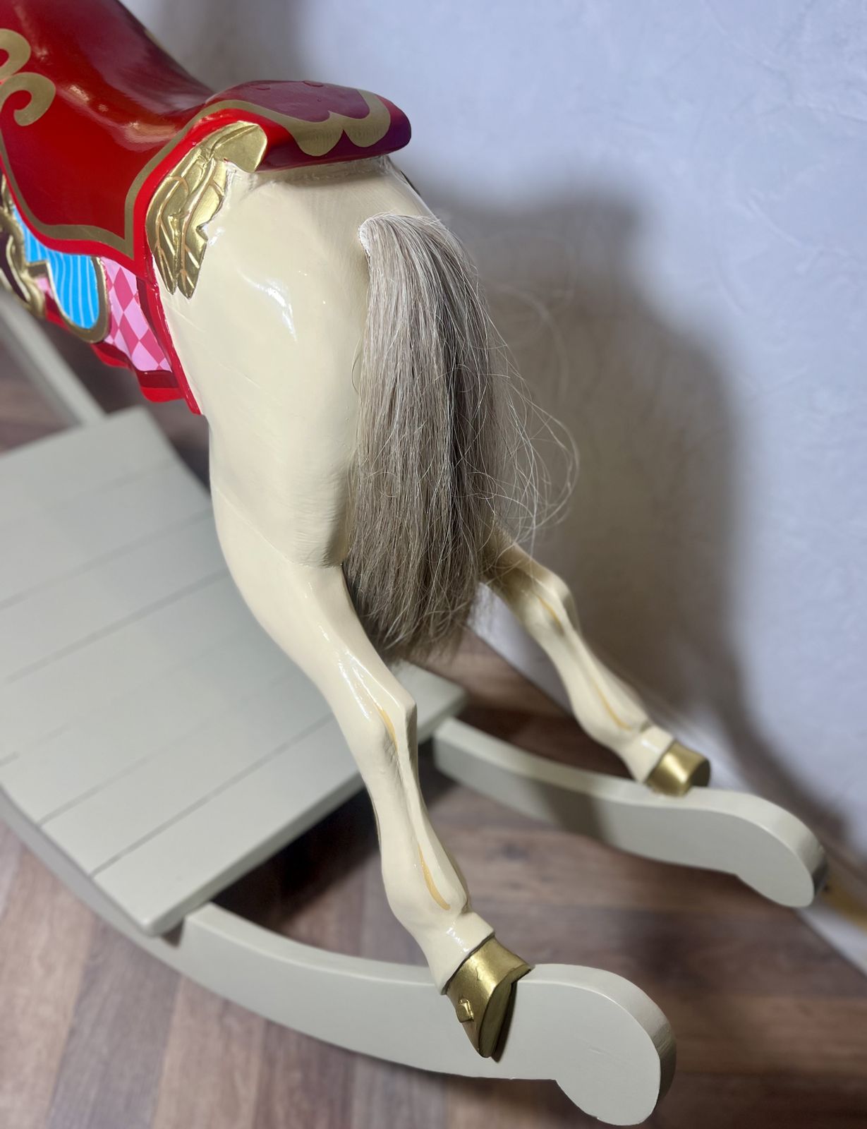 750.0 Rare Decorative Carousel Horse Mounted On Rocking Base photo