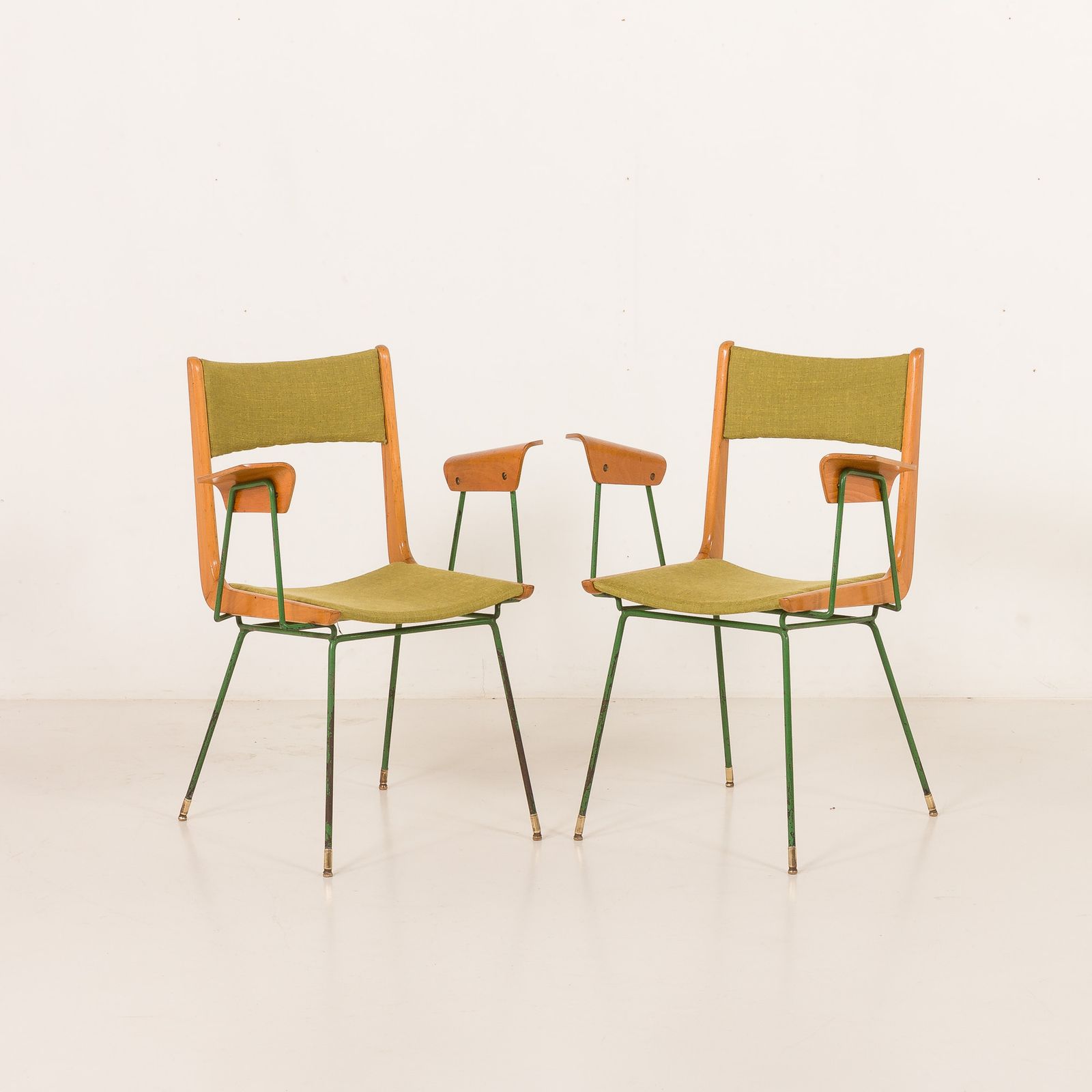 Boomerang Chair Attr. To Carlo De Carli, Set Of 2, Italy 1950s photo for sale