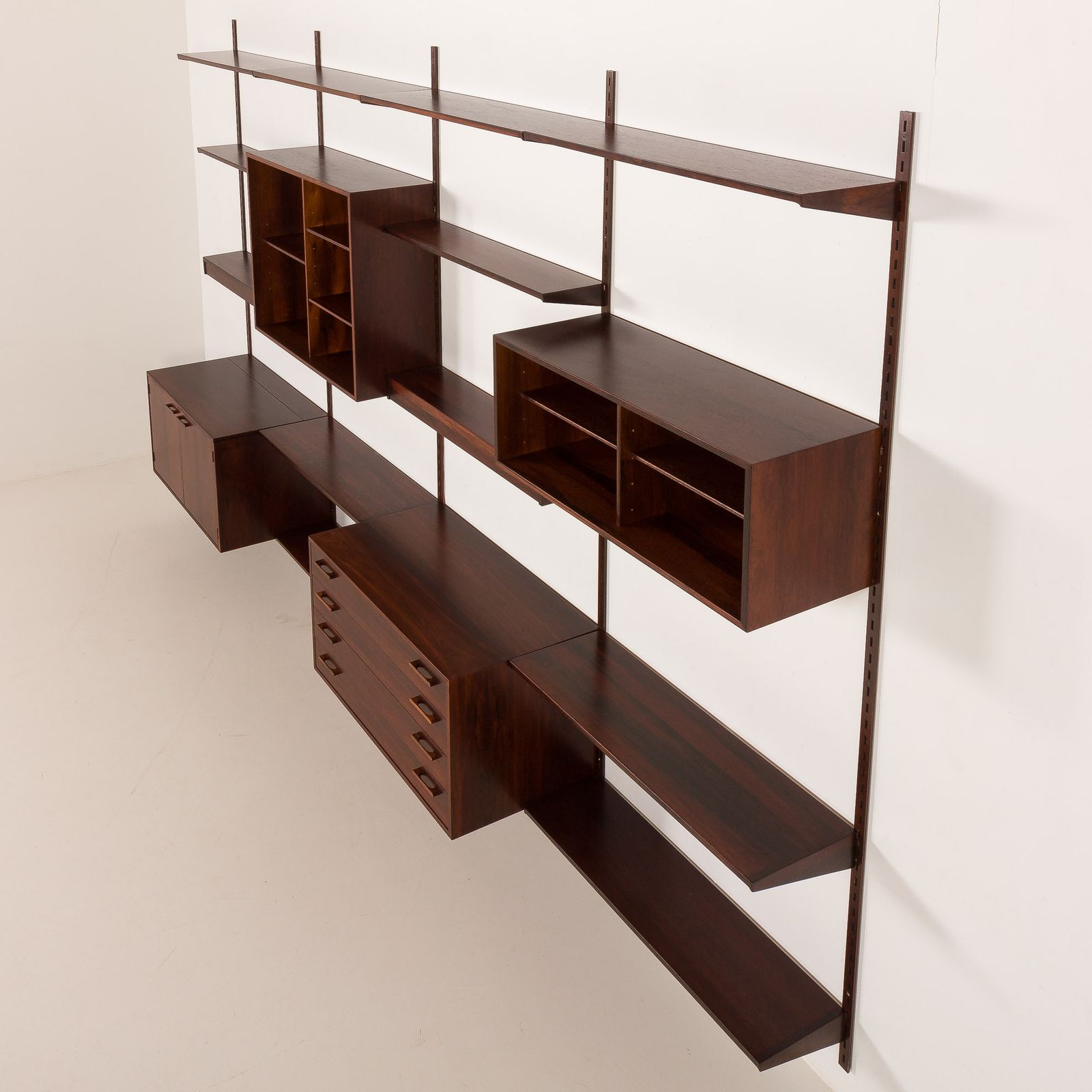photo furniture Kai Kristiansen Rosewood Wall Unit With 2 Lamps For Fm Mobler, Denmark 1960s