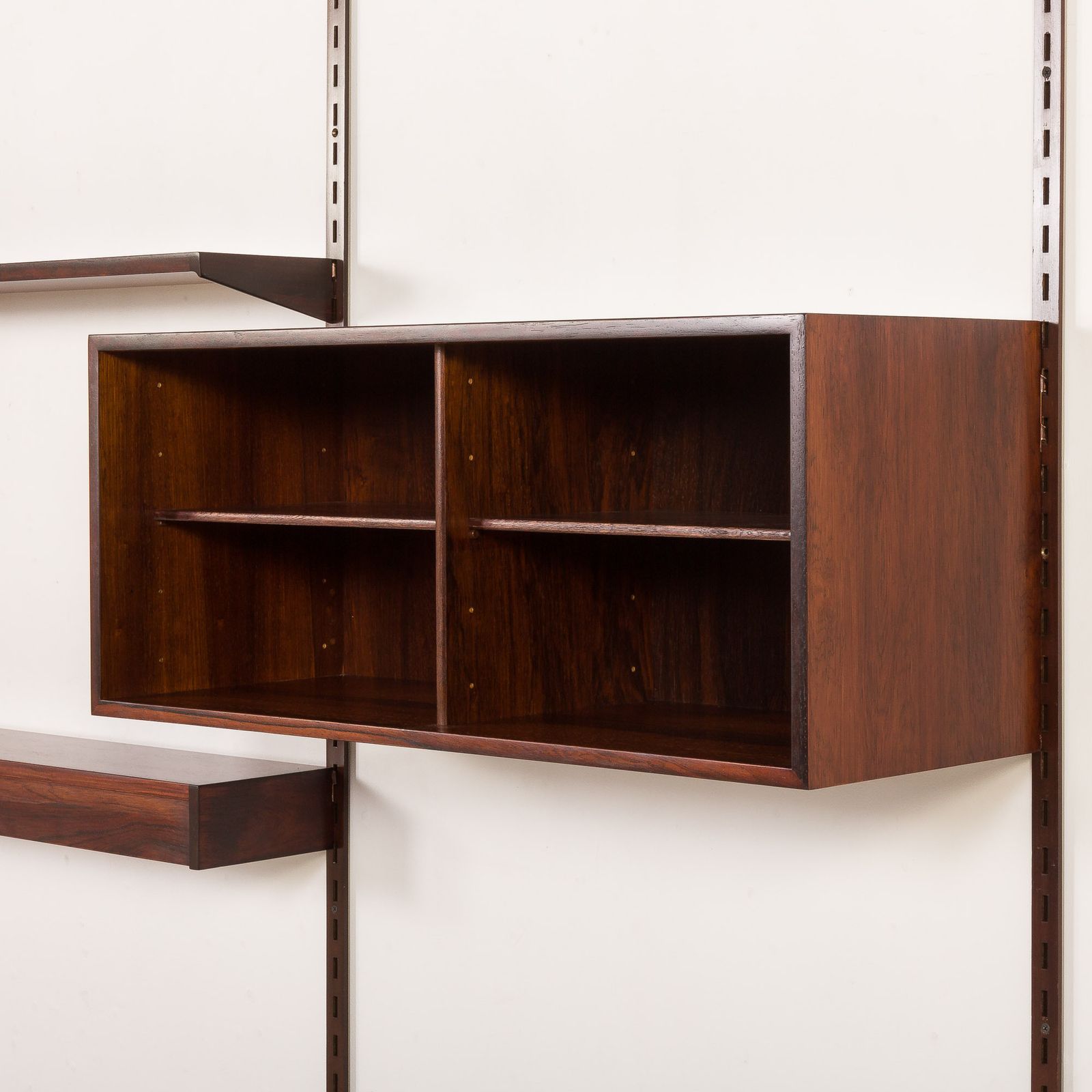 Furniture Kai Kristiansen Rosewood Wall Unit With 2 Lamps For Fm Mobler, Denmark 1960s photo