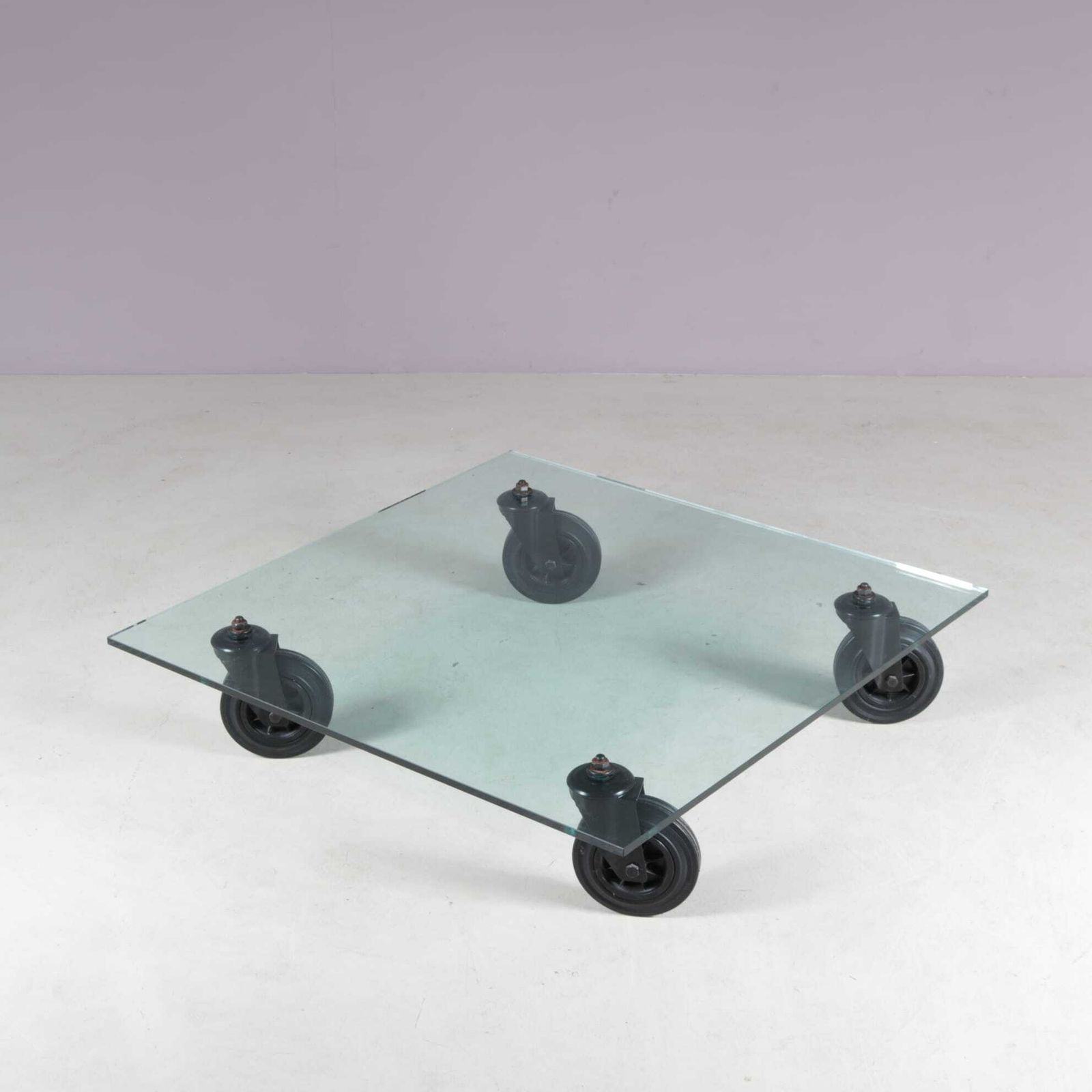 photo furniture 1980s “Table With Wheels” By Gae Aulenti For Fontana Arte, Italy