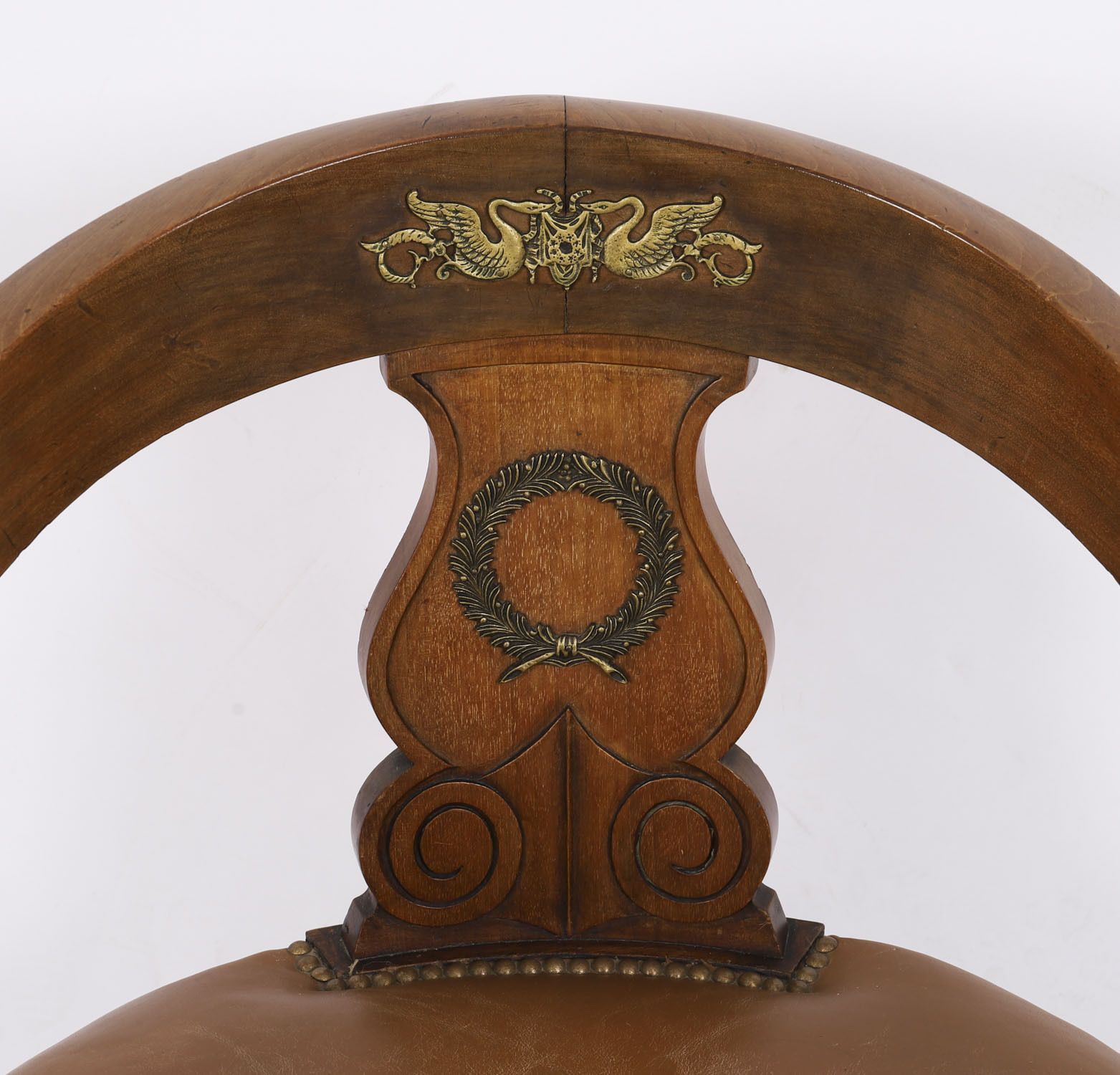 French Empire Revival Mahogany & Ormolu Mounted Armchair 19th C photo 1275.0