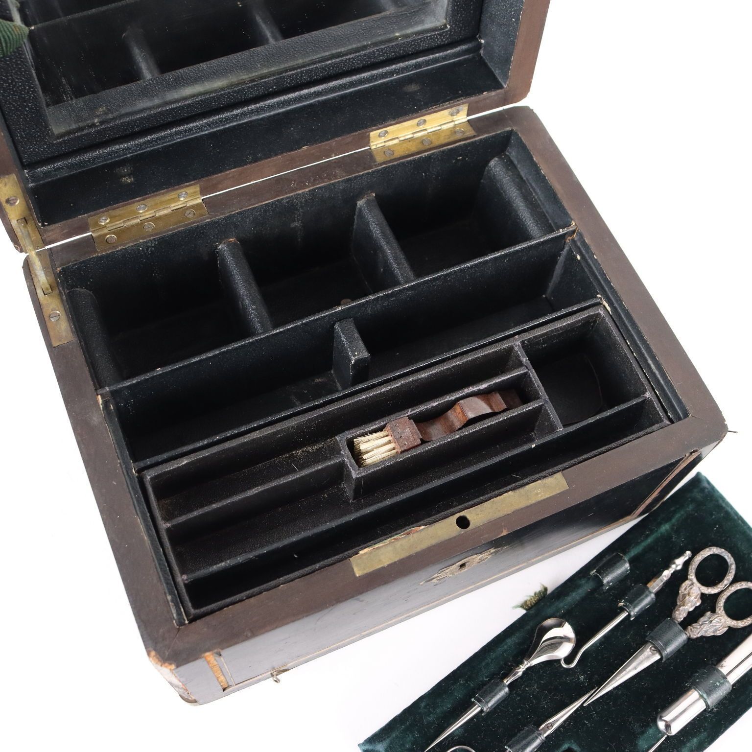 Ancient Sewing Box Last Quarter Of The XIX Century Ebony Wood Veneer photo vinterior