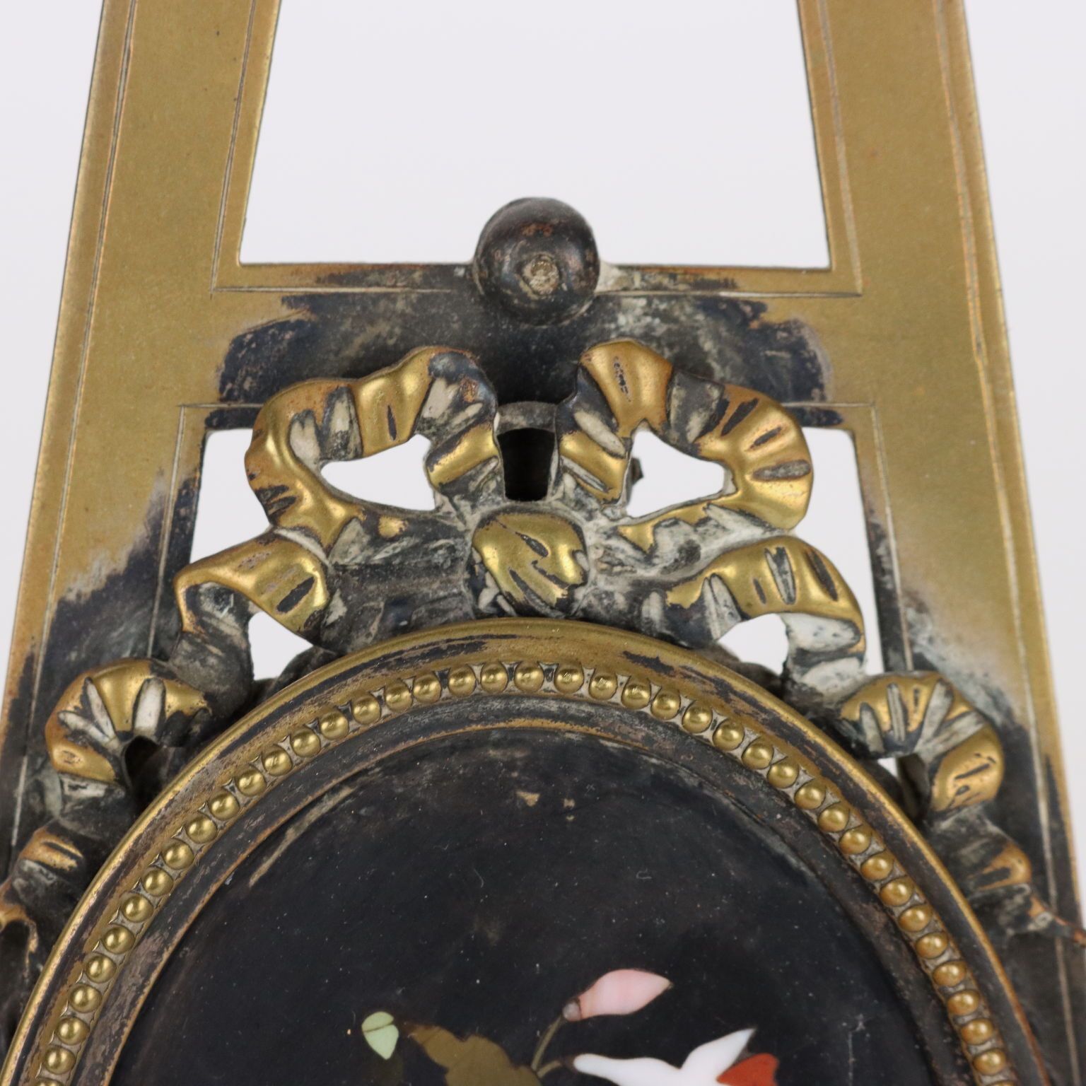 photo furniture Pair Of Ancient Portrait Holders Late XIX Century Bronze Hard Stones E