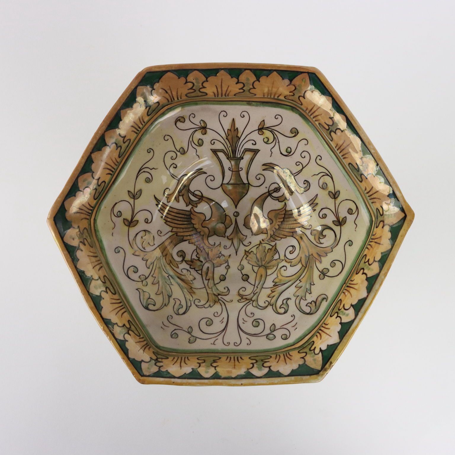 Antique Centerpiece Majolica Man. Robbia Gualdo Tadino '900 photo for sale