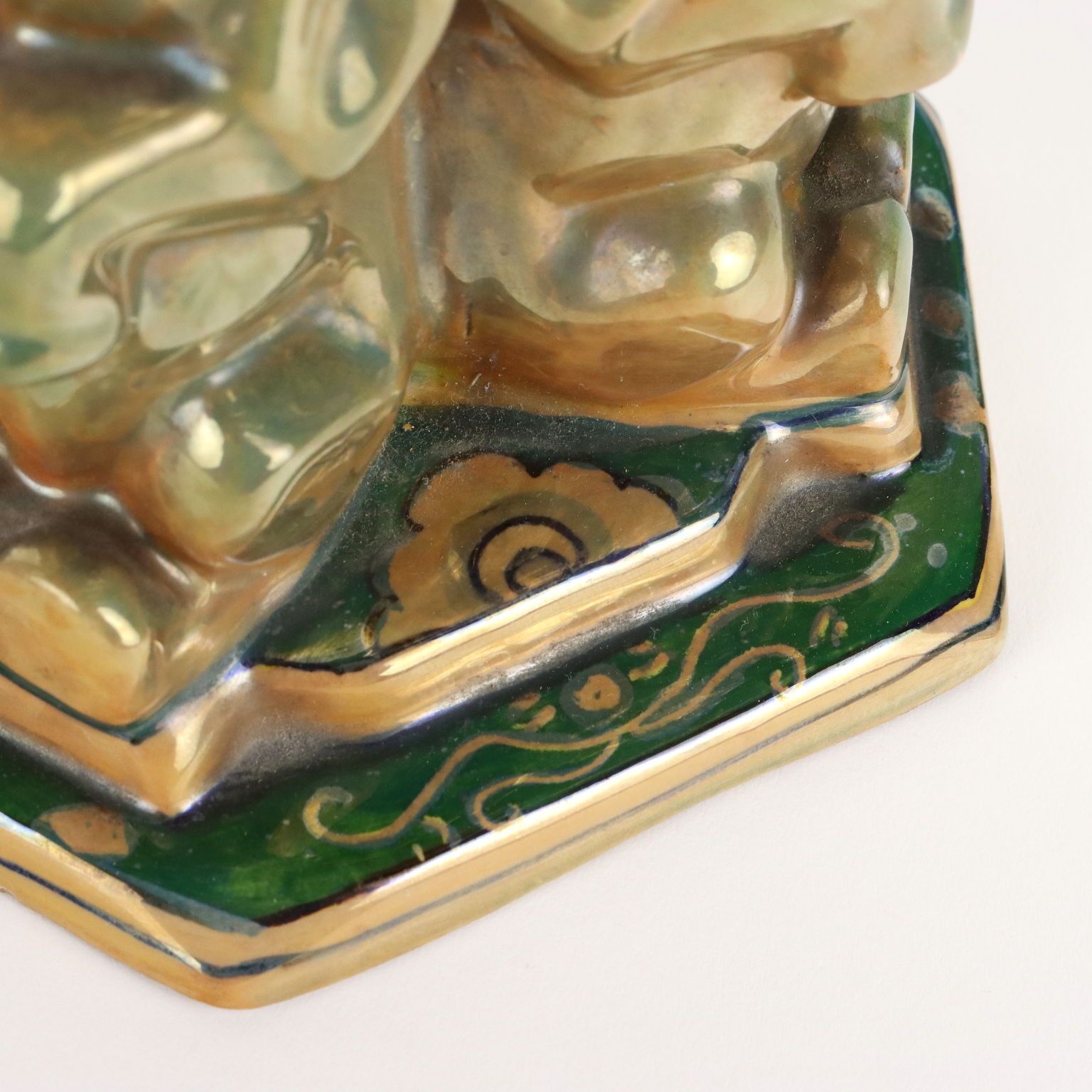Antique Centerpiece Majolica Man. Robbia Gualdo Tadino '900 photo vintage