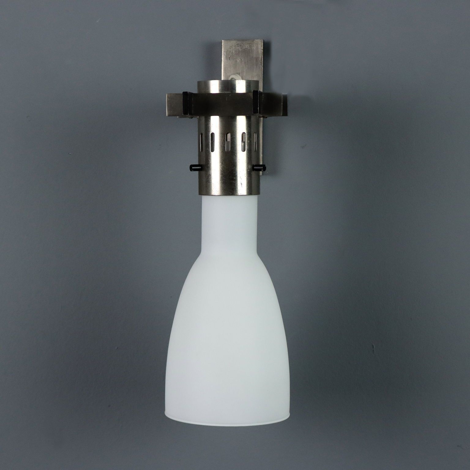 Vintage Wall Lamp Design Lacquered Metal Glass Italy 1960s photo 290.0