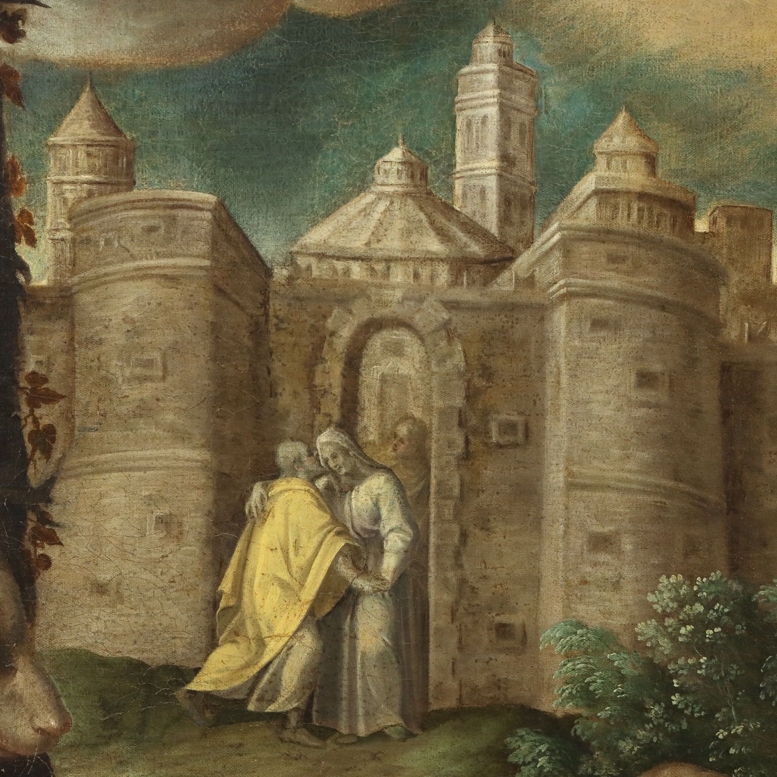 Antique Painting Saint Joachim And The Angel Oil On Canvas XVI Century photo vinterior