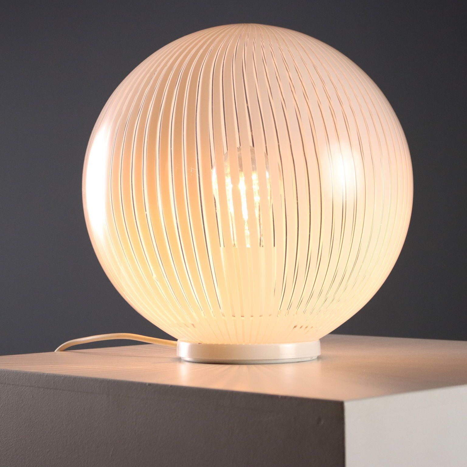 Venini Tessuti Lamp Vintage Design Aluminium Glass 1970s