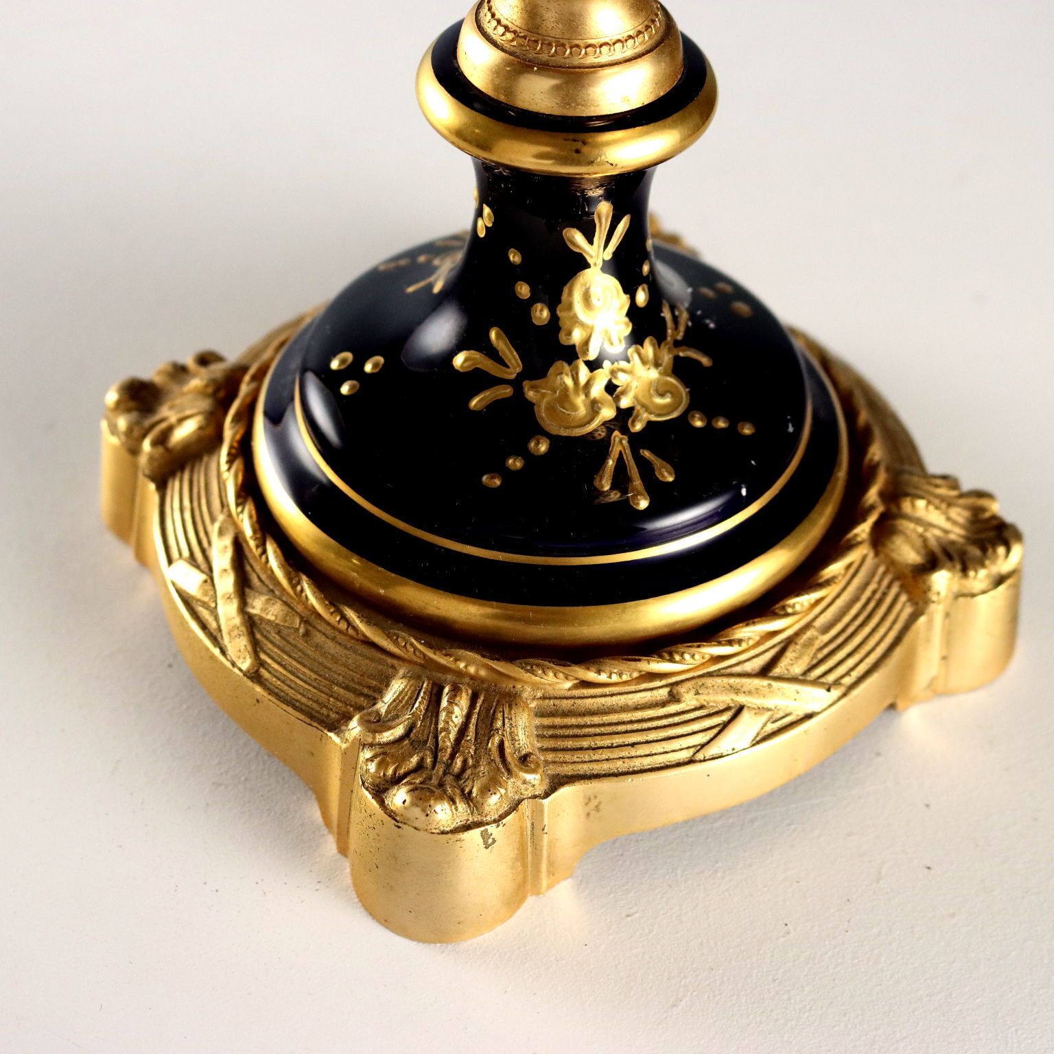 Antique Vases Porcelain Gilded Bronze Decorations XX Century photo vintage