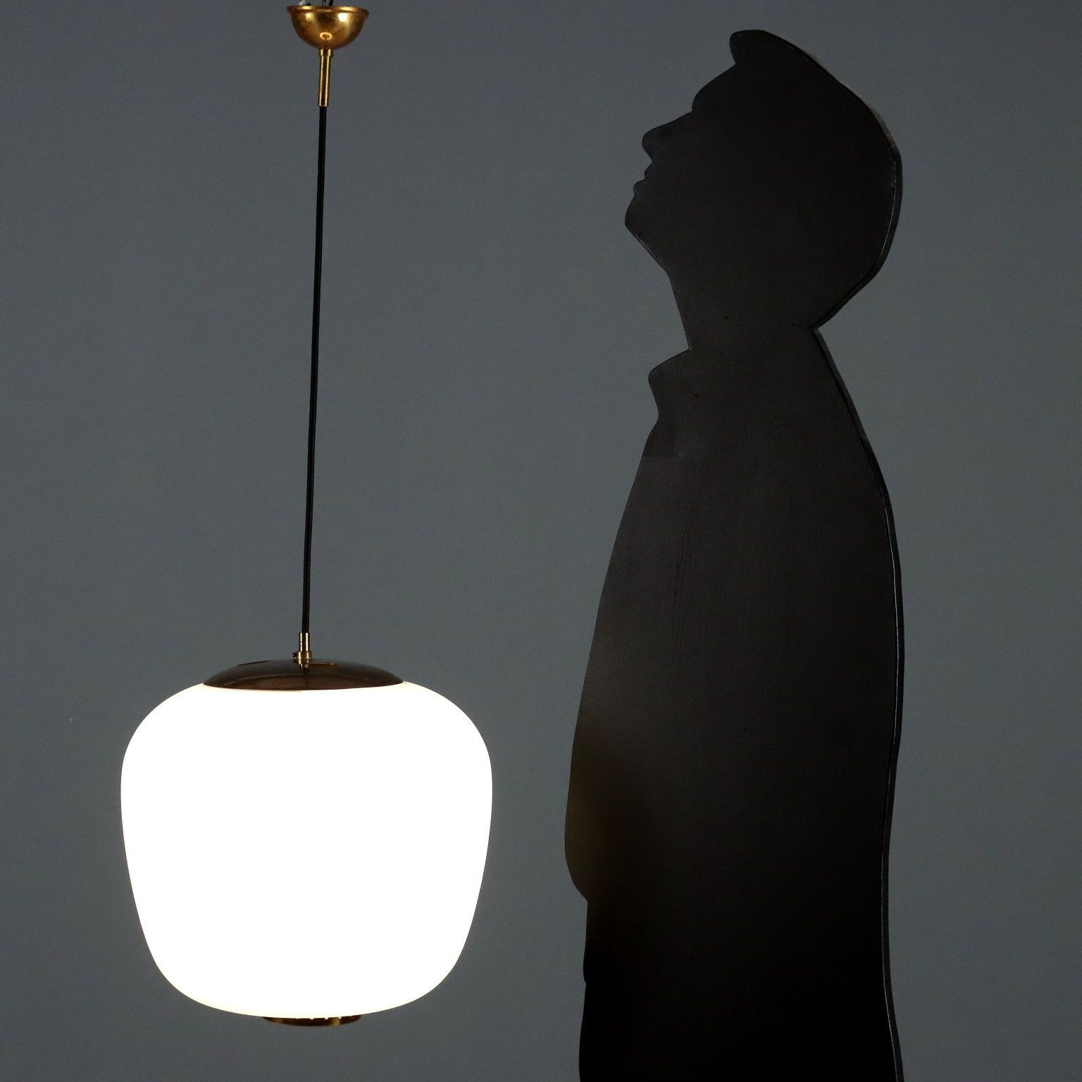 Vintage Stilnovo Lamp Opaline Glass Metal Design Italy 1960s photo furniture