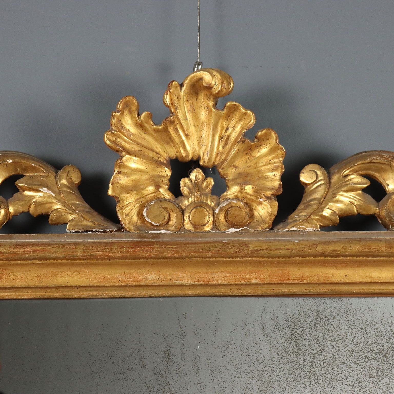 Antique Mirror Carved Gilded Wood Italy XVIII Century photo for sale