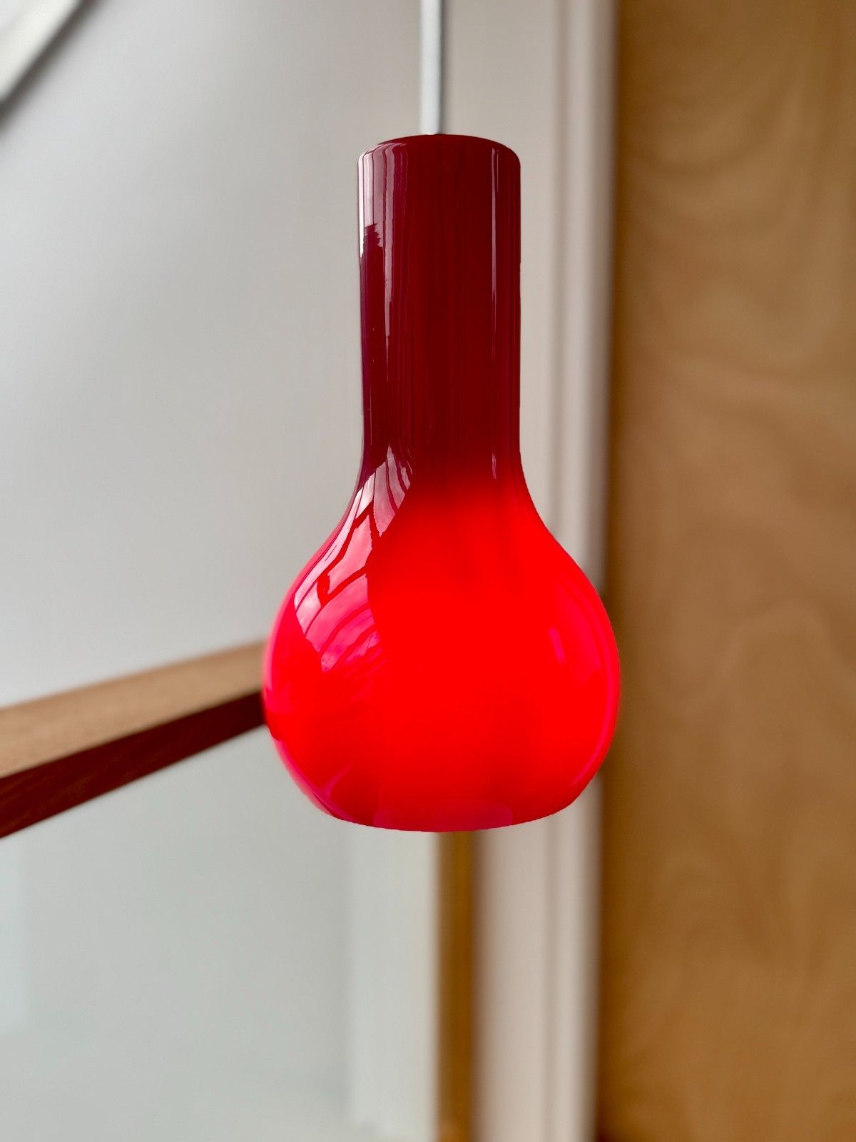 A Pair Of Firstlight 3332re Red Glass Pendant Lights photo vinterior
