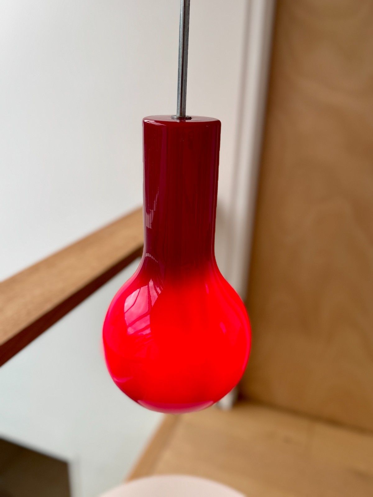 A Pair Of Firstlight 3332re Red Glass Pendant Lights photo buy