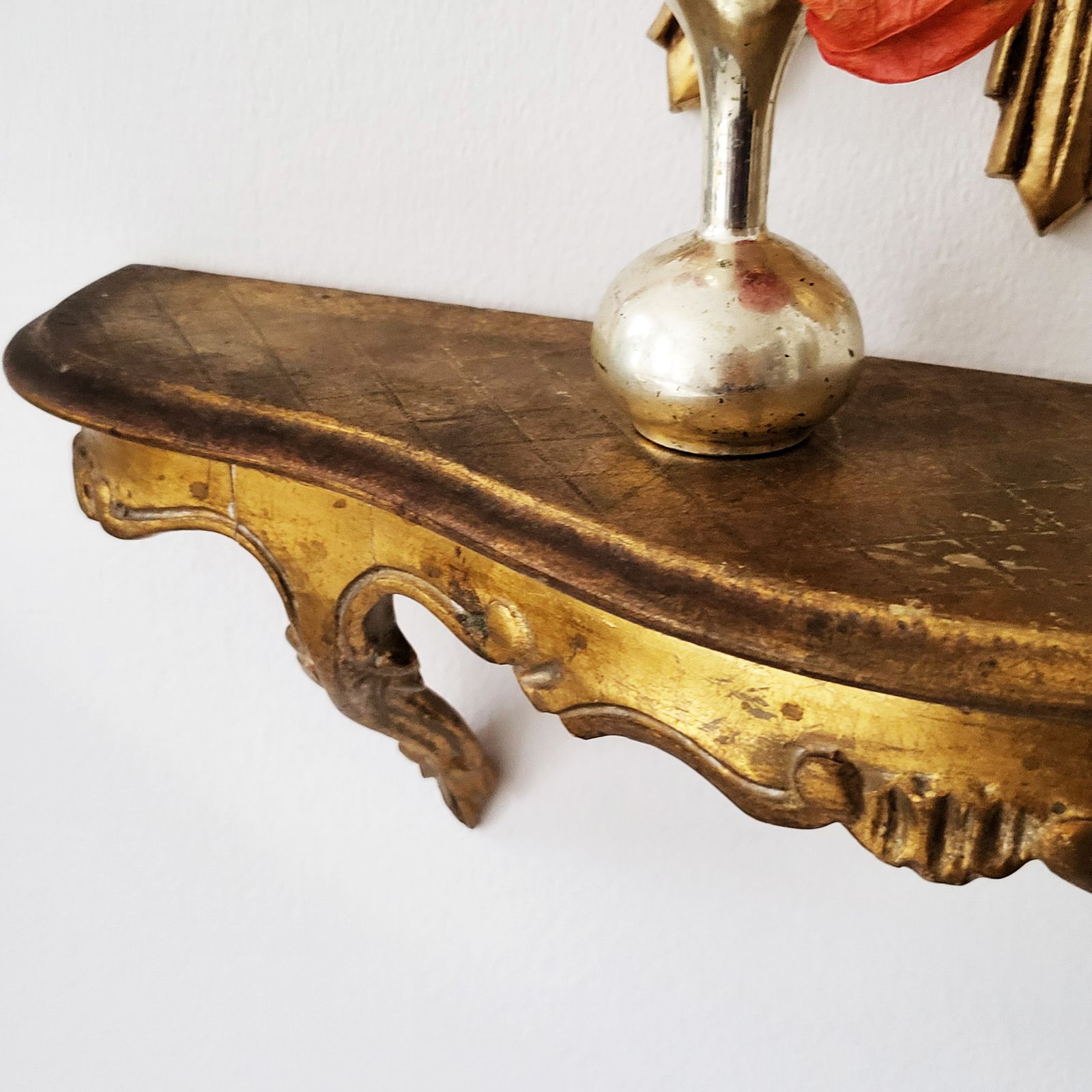 Mid Century Florentine Giltwood Wall Console, 1950s photo vinterior