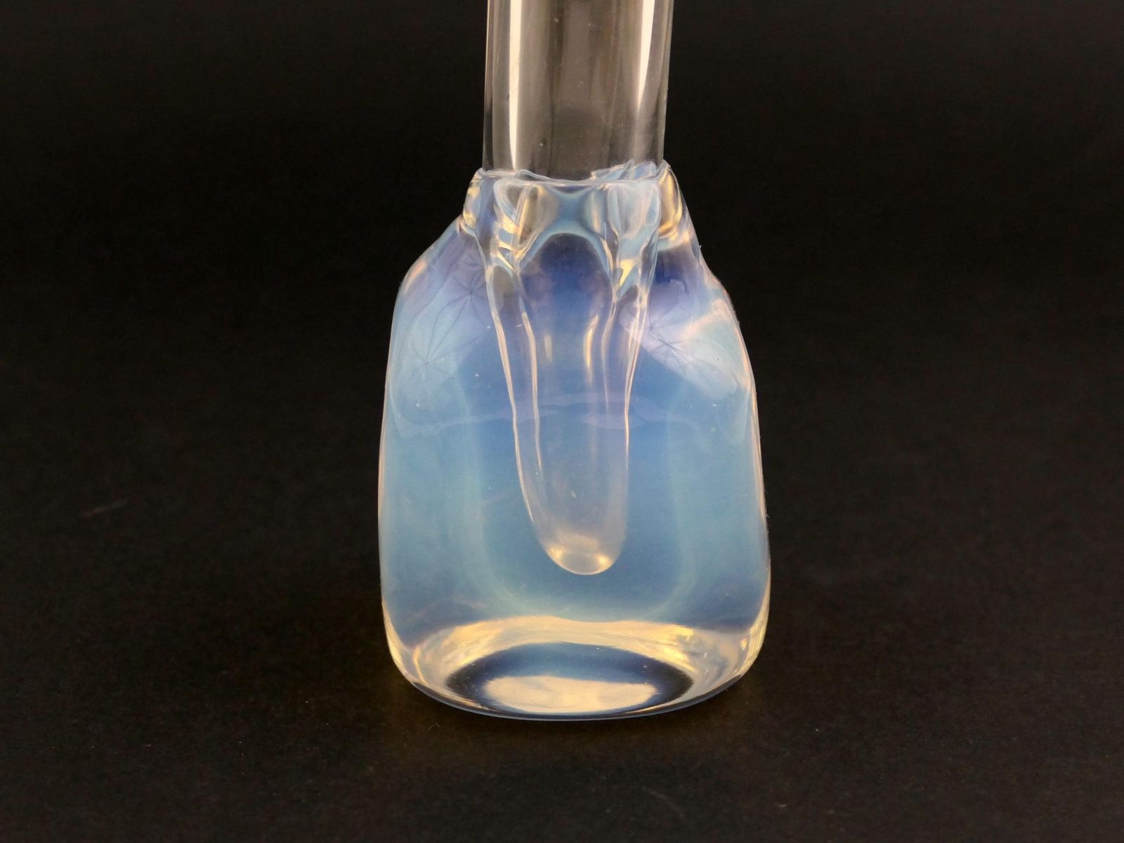 Vintage Sugahara Japanese Opalescent Art Glass Bud Vase, Retro Handmade Glassware Vase From Japan, Exotic Asian Minimalist Home Decor photo vintage