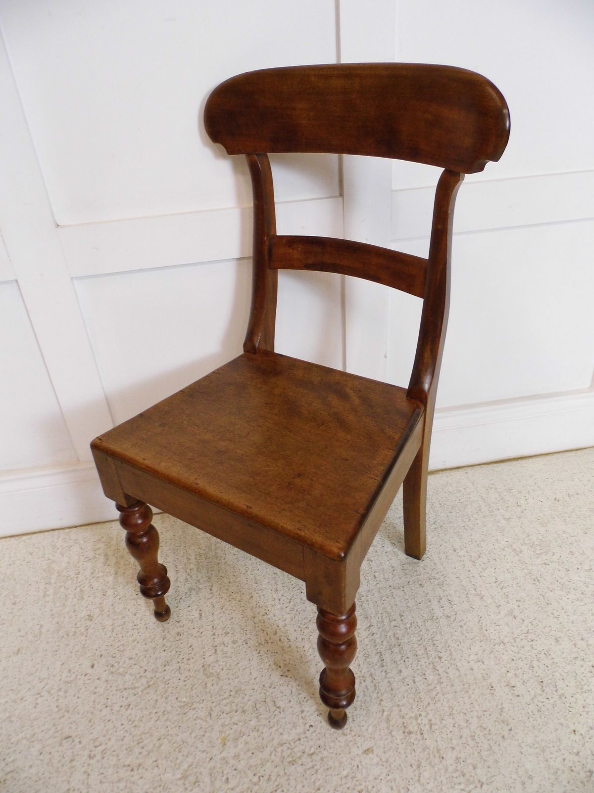 Antique Victorian Mahogany Bar Back Side Hall Dining Chair Turned Front Legs photo furniture