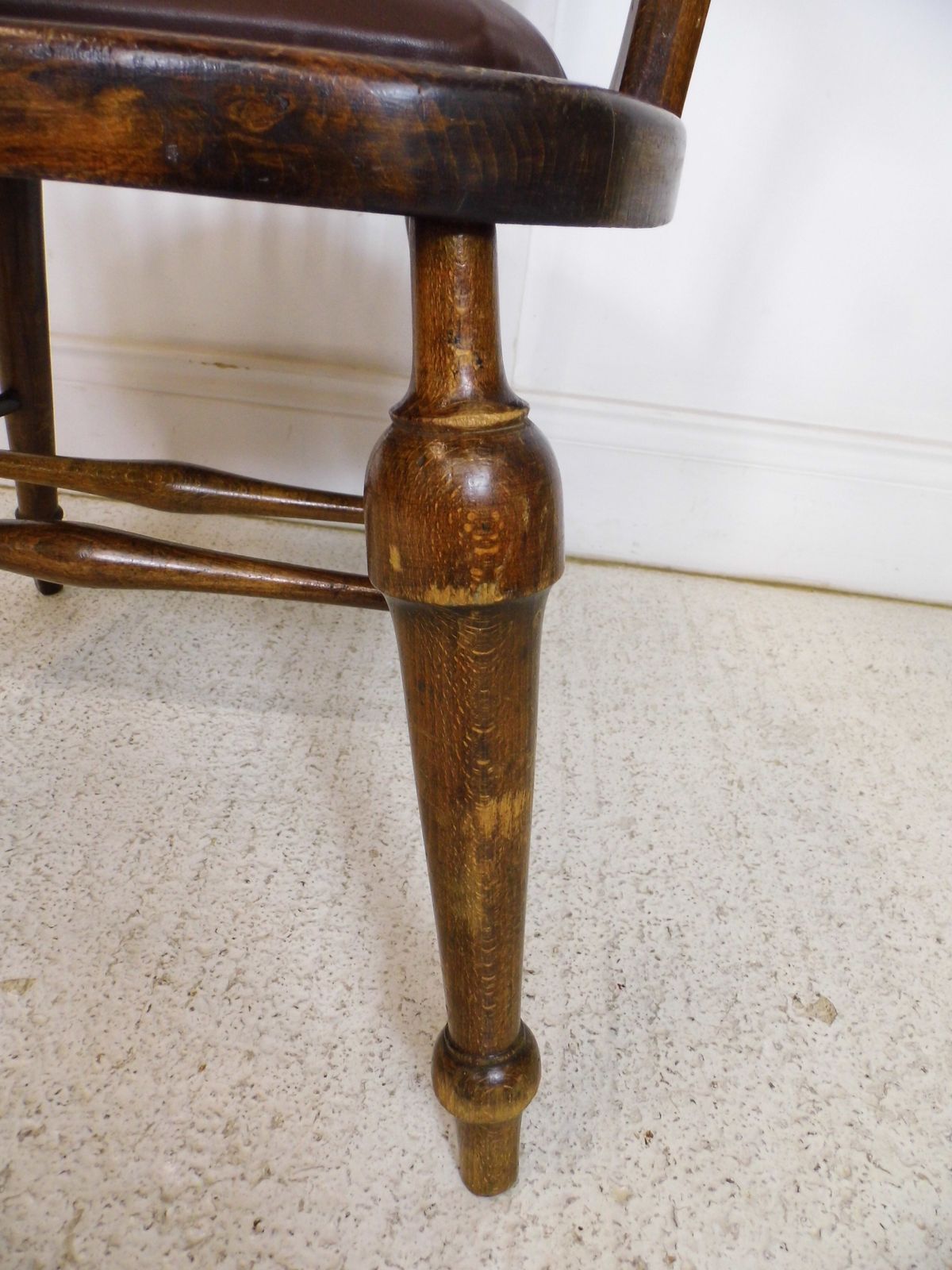 Vintage Ex Raf Oak Captains Desk Armchair By R H Mines Grv High Wycombe photo vinterior