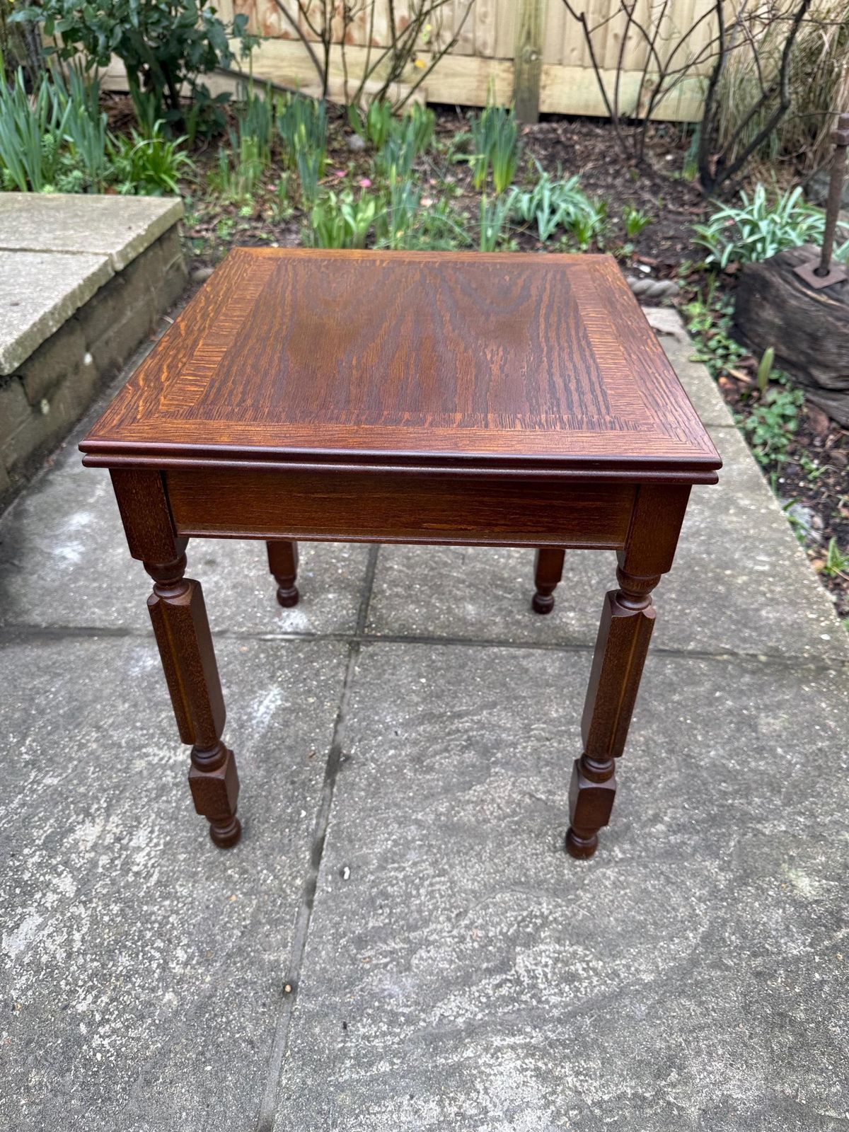 Top Quality 1980s Side Table With Attractive Veneered Detail And Neo Traditional Turned Legs photo buy