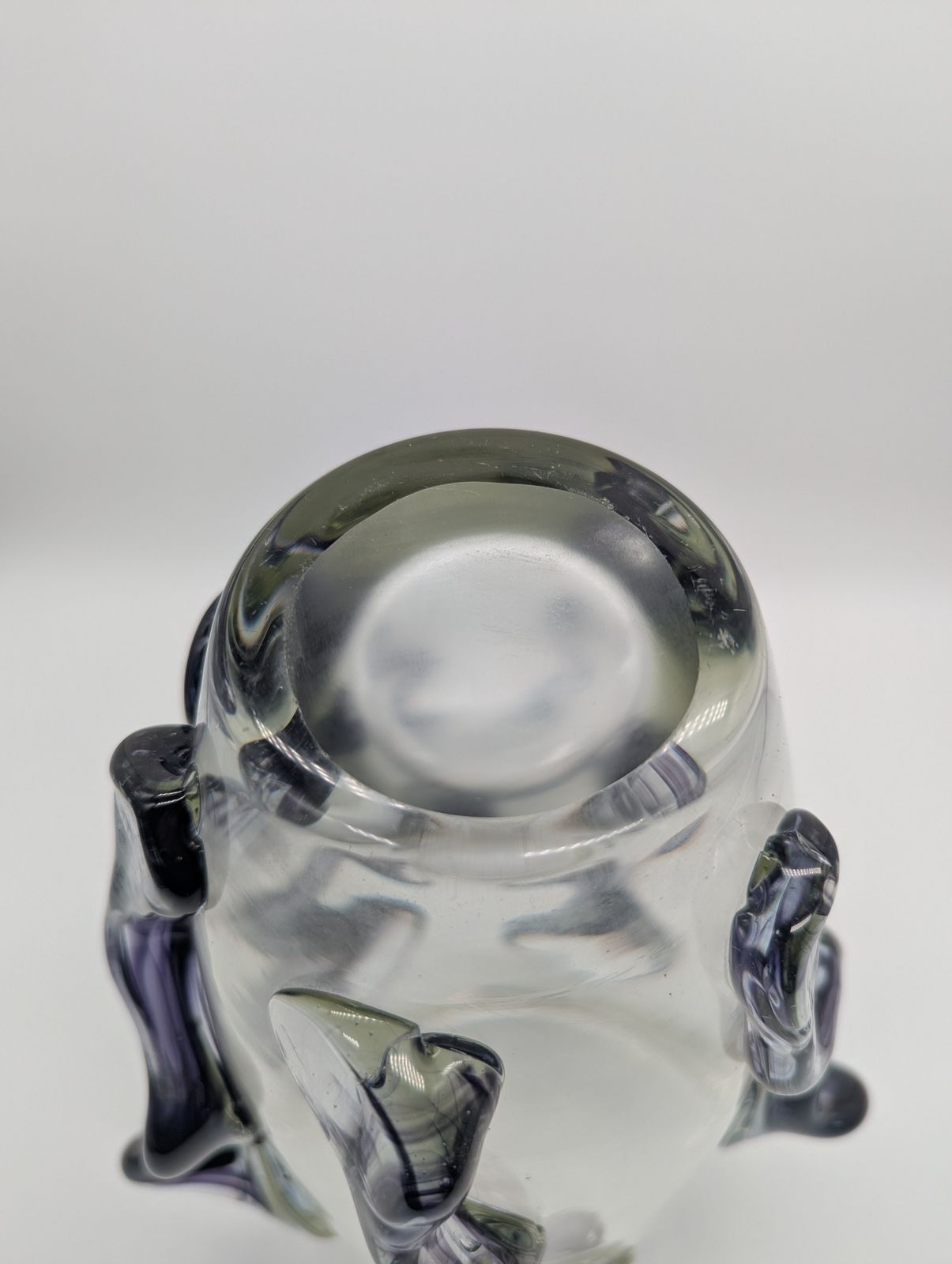 photo buy Large Murano Style “Tadpole” Trailed Glass Vase – Amethyst Purple, 30cm