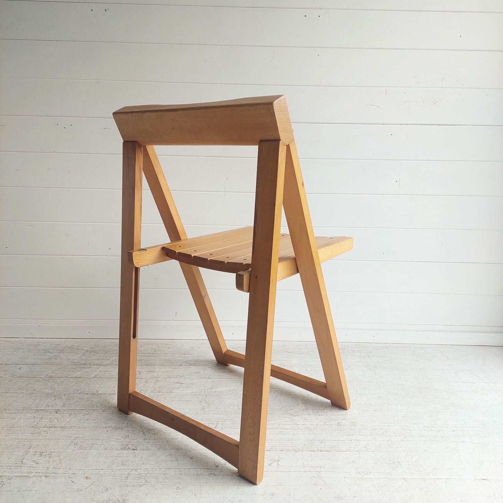 160.0 Mid Century Folding Chair By Aldo Jacober For Alberto Bazzani Trieste Beech Chair 60s photo