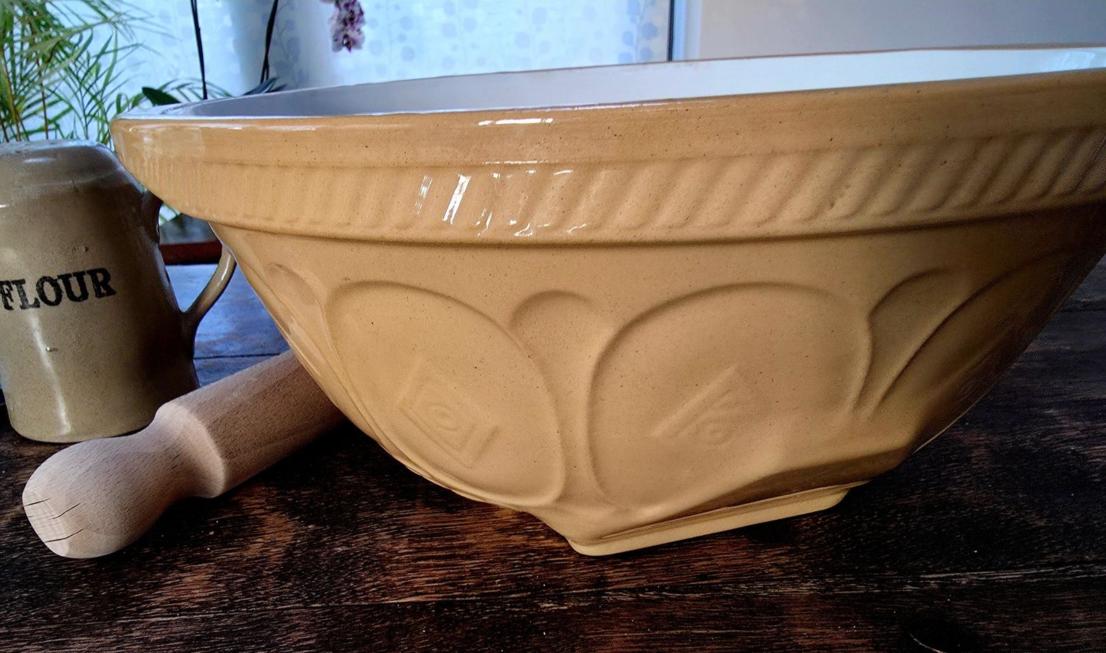 Large And Iconic, Antique Farmhouse Mixing Bowl 'The Gripstand' By Tg Green, England