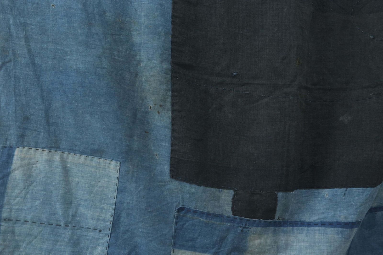 Early 20th Century Japanese Indigo Dyed Cotton Furoshiki Boro photo furniture