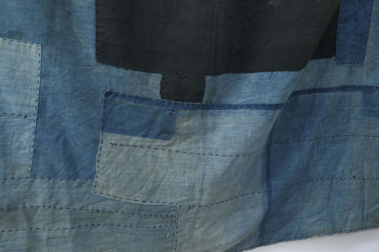 Early 20th Century Japanese Indigo Dyed Cotton Furoshiki Boro photo for sale