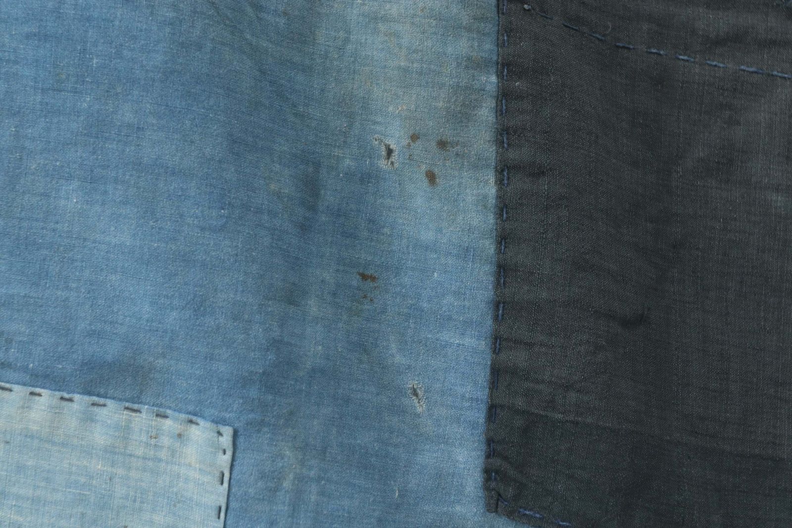 Early 20th Century Japanese Indigo Dyed Cotton Furoshiki Boro photo 210.0