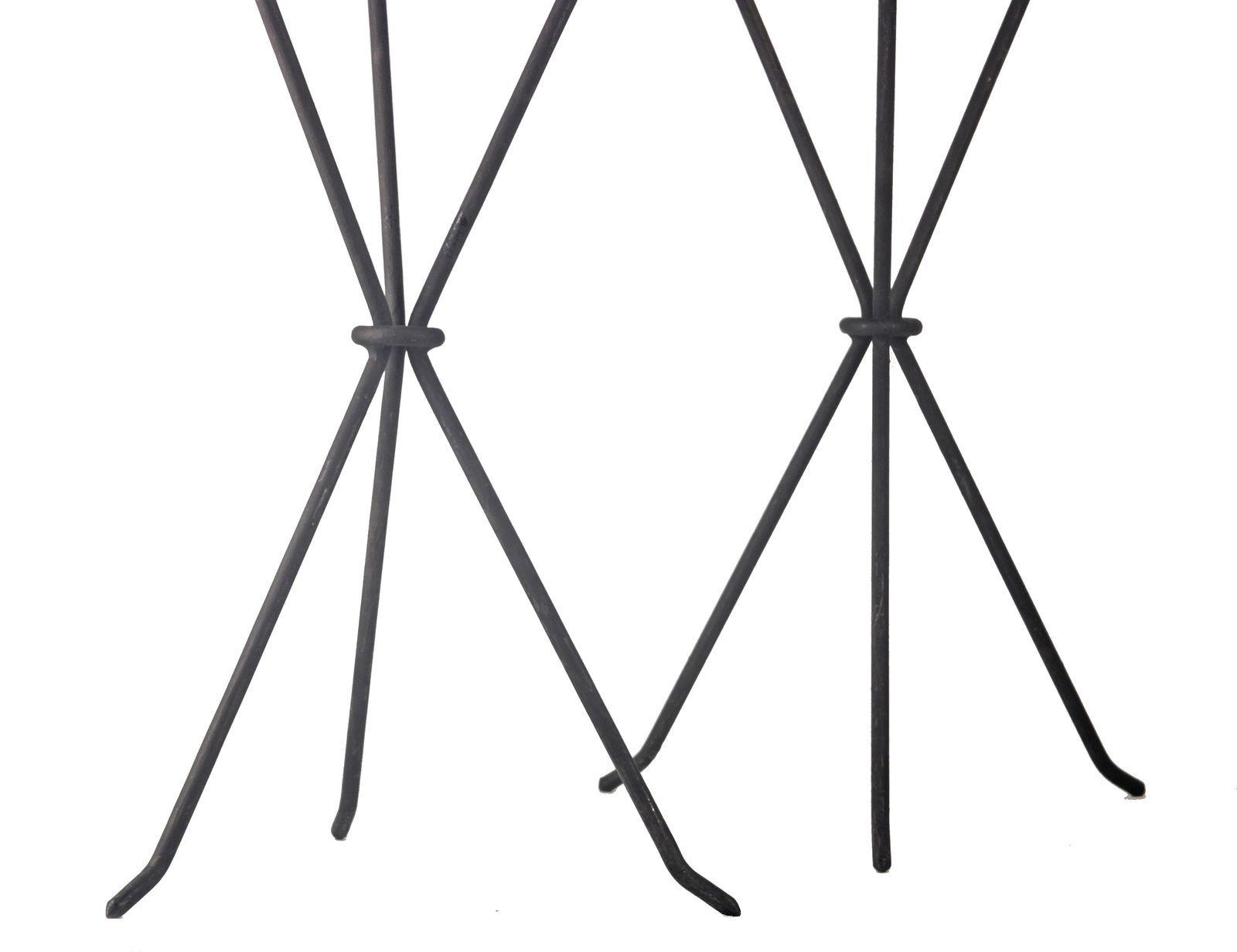 Pair Of Mid 20th Unmarked Century Wrought Iron Guéridon Tables Designed By Jean Michel Frank For The Company Comte S.A. photo vintage