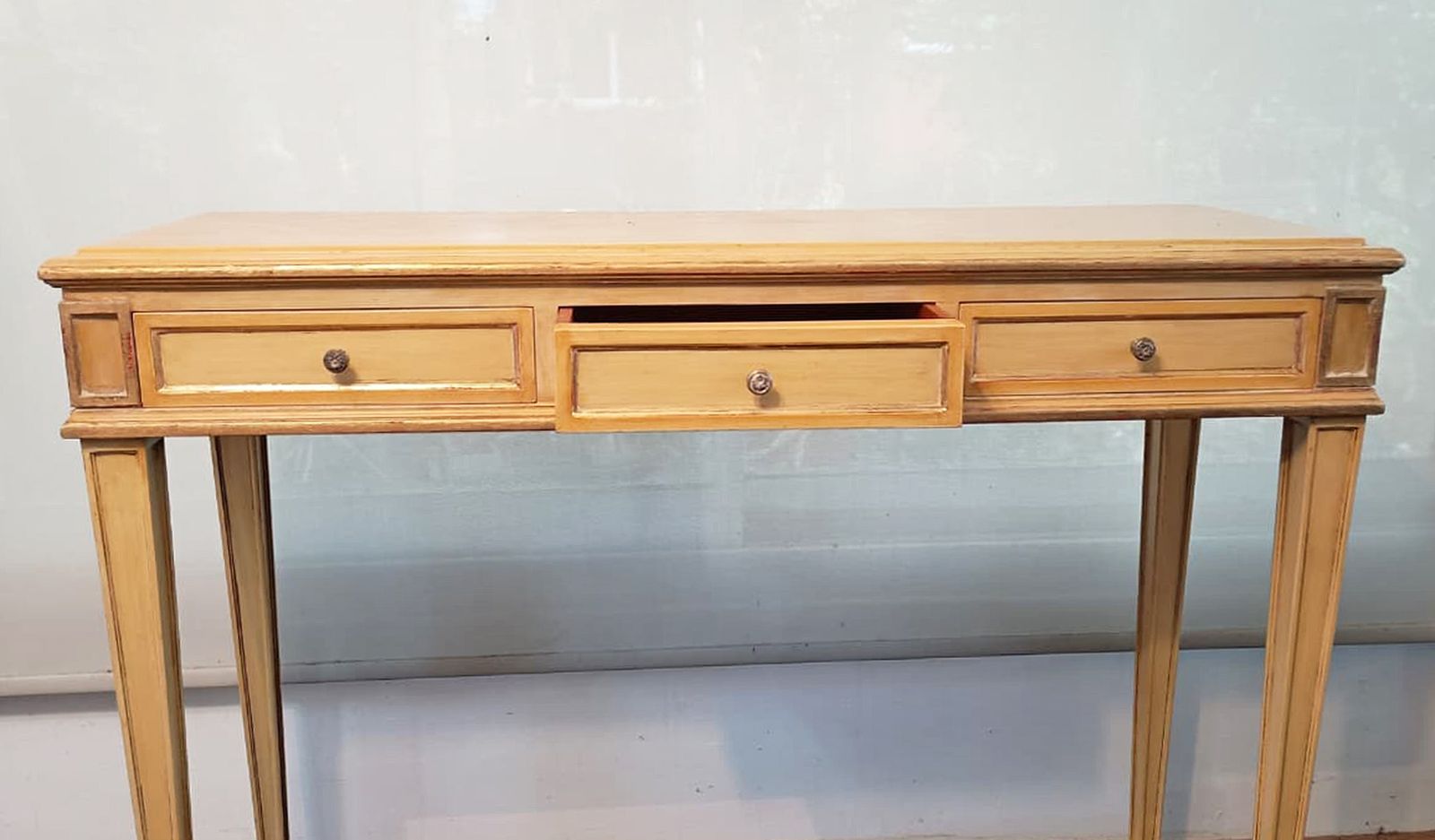 Mid 20th Century Modern Wood Writing Desk By Argentine Company Comte S.A., Based On A Design From Jean Michel Frank And Chanaux & Co. photo for sale