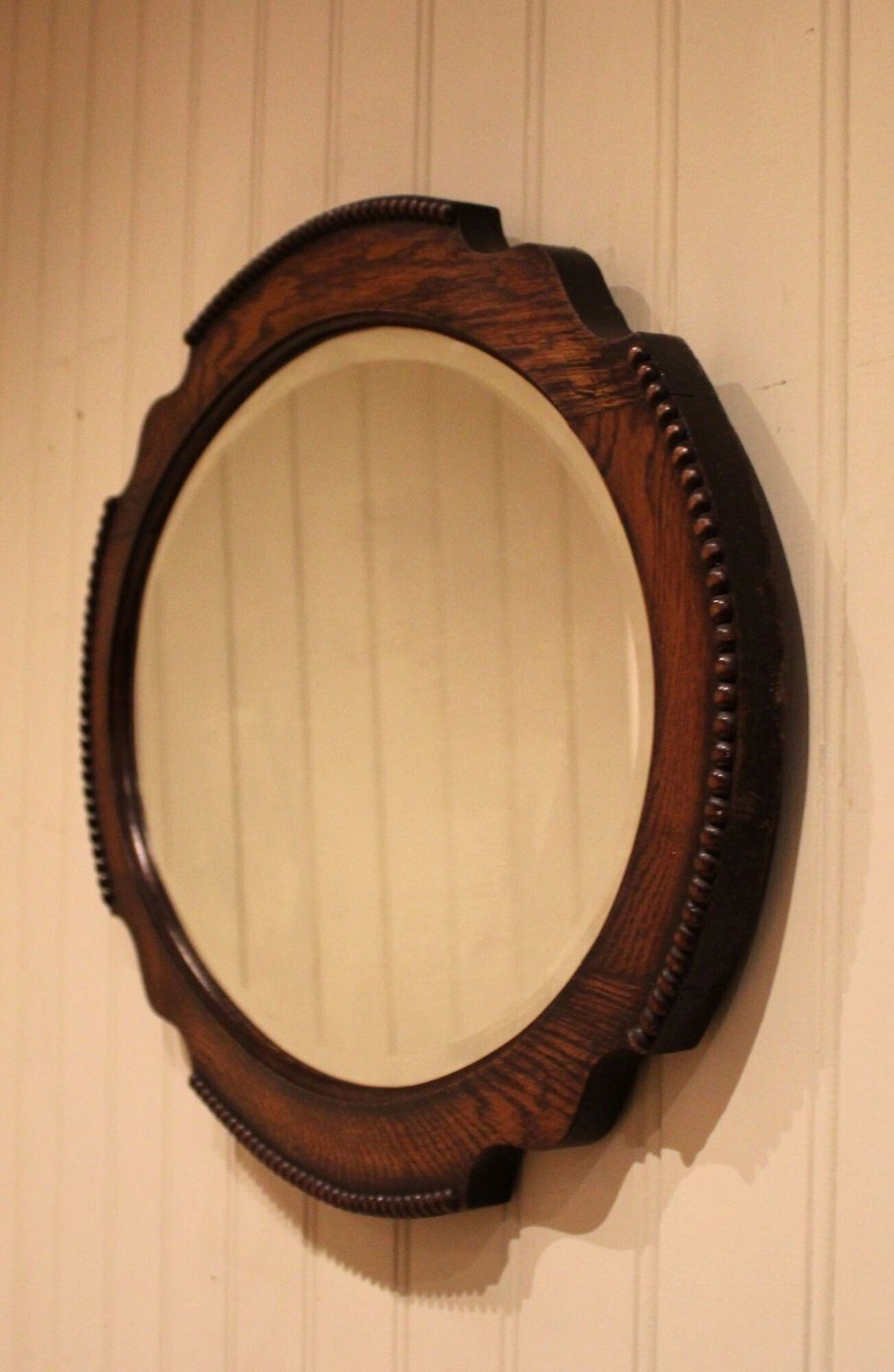 Oak Wall Mirror, 1920s, Vintage photo Home Decor