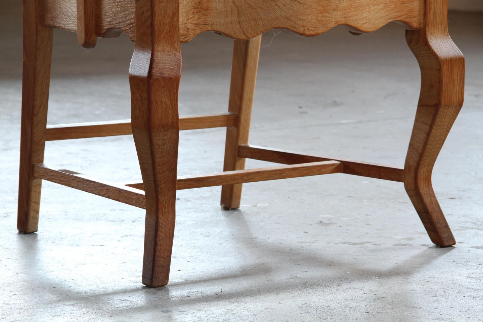 Vintage Brutalist Oak Razorblade Green Striped Armchair By H. Kjærnulf, 1960s photo buy