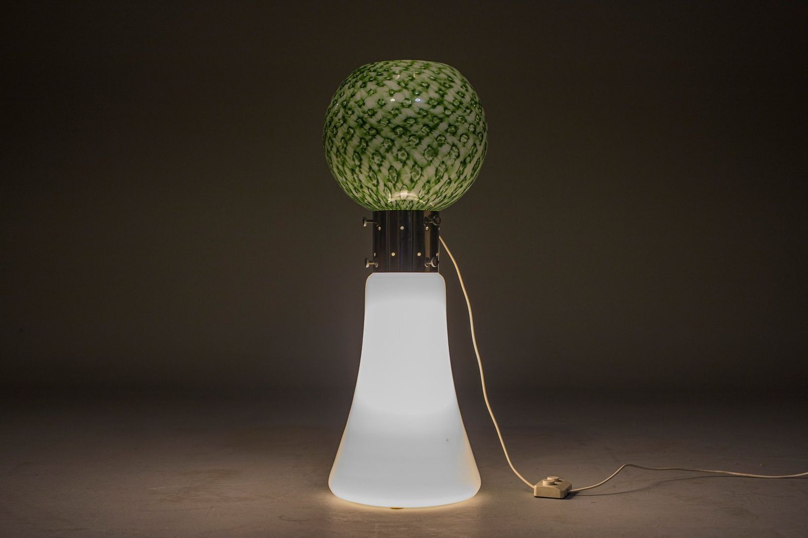 Murano Floor Lamp In Green Glitter Glass Attributed To Mazzega, 1960s photo furniture