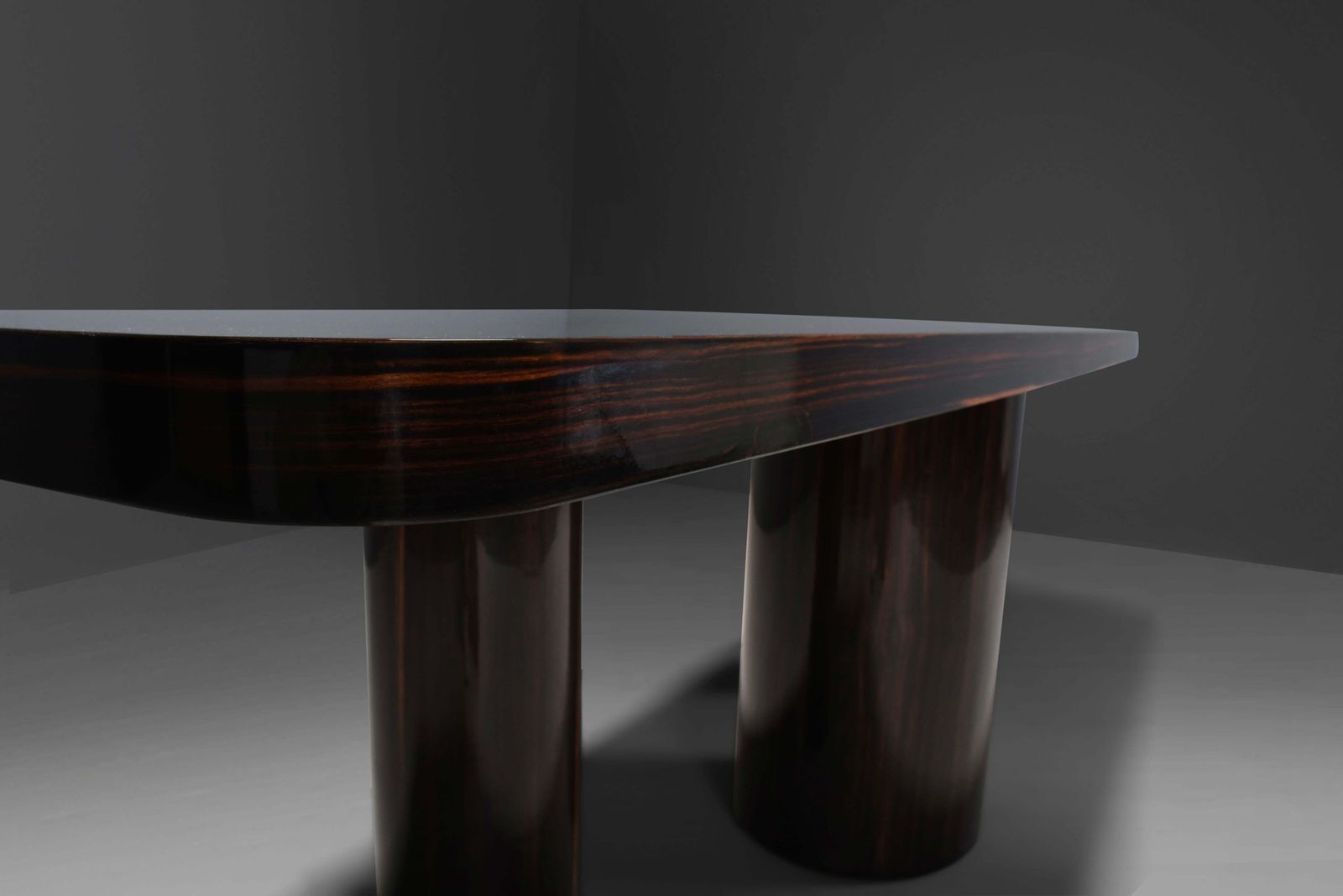 photo furniture Exceptional Zebrano / Zebra Wood Console / Room Divider Made In Italy, 1970s