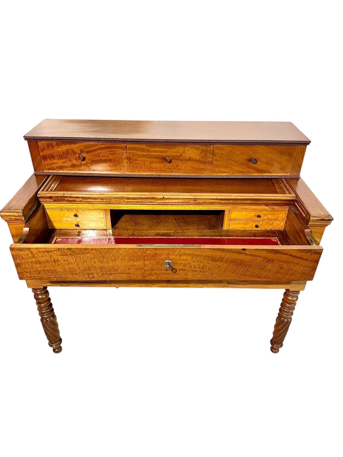 Furniture French Empire Period Walnut Secretaire Desk, Circa 1810 photo