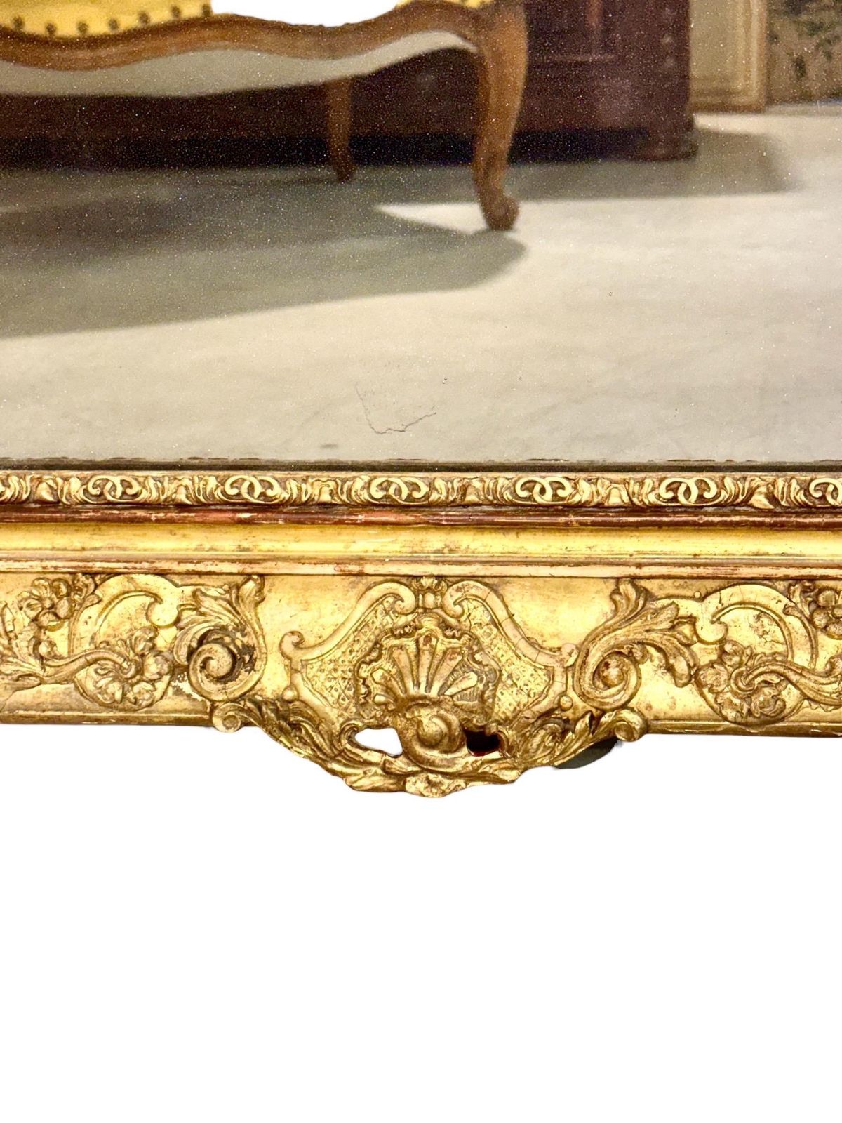 Large And Rectangular Giltwood Mirror, France 19th Century photo 3632.0