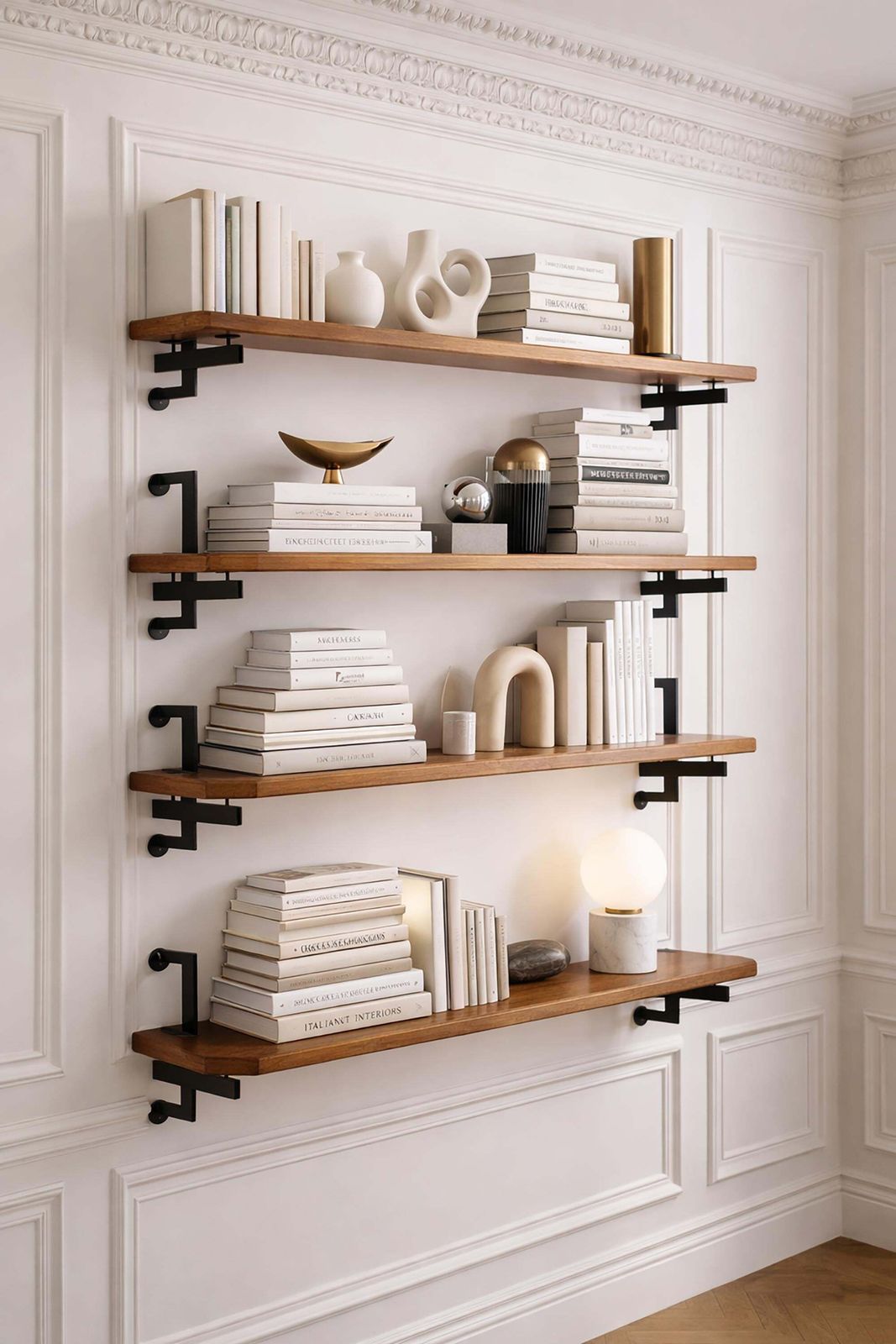 Modular Italian Bookcase Made Of Shelves And Brackets By Studio Bbpr Attr. photo furniture