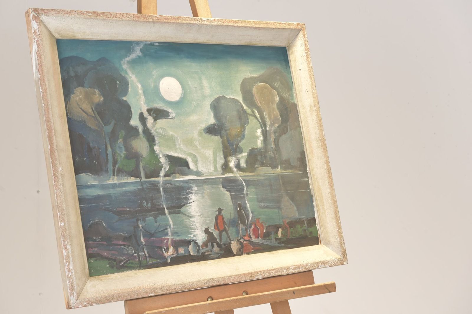 Oil Painting, Indochina, Bruno Bernitz, 1948 photo 1580.0