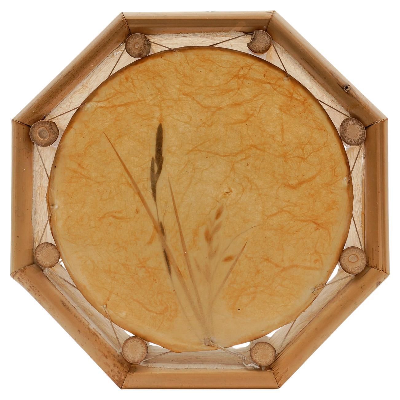 Japanese Wall Lamp Made Of Bamboo And Rice Paper, Mid Century Modern 1960s