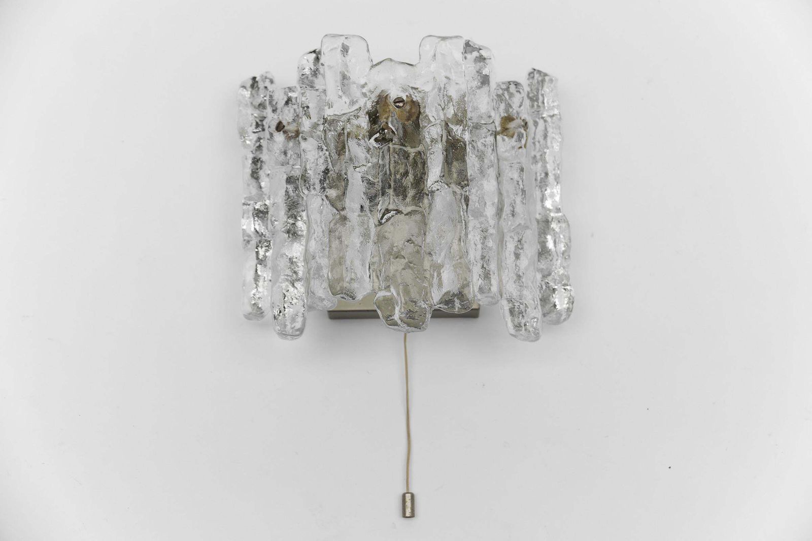 A Pair Of Ice Glass Wall Lights By J.T. Kamlar Franken Kg, 1960s photo vintage